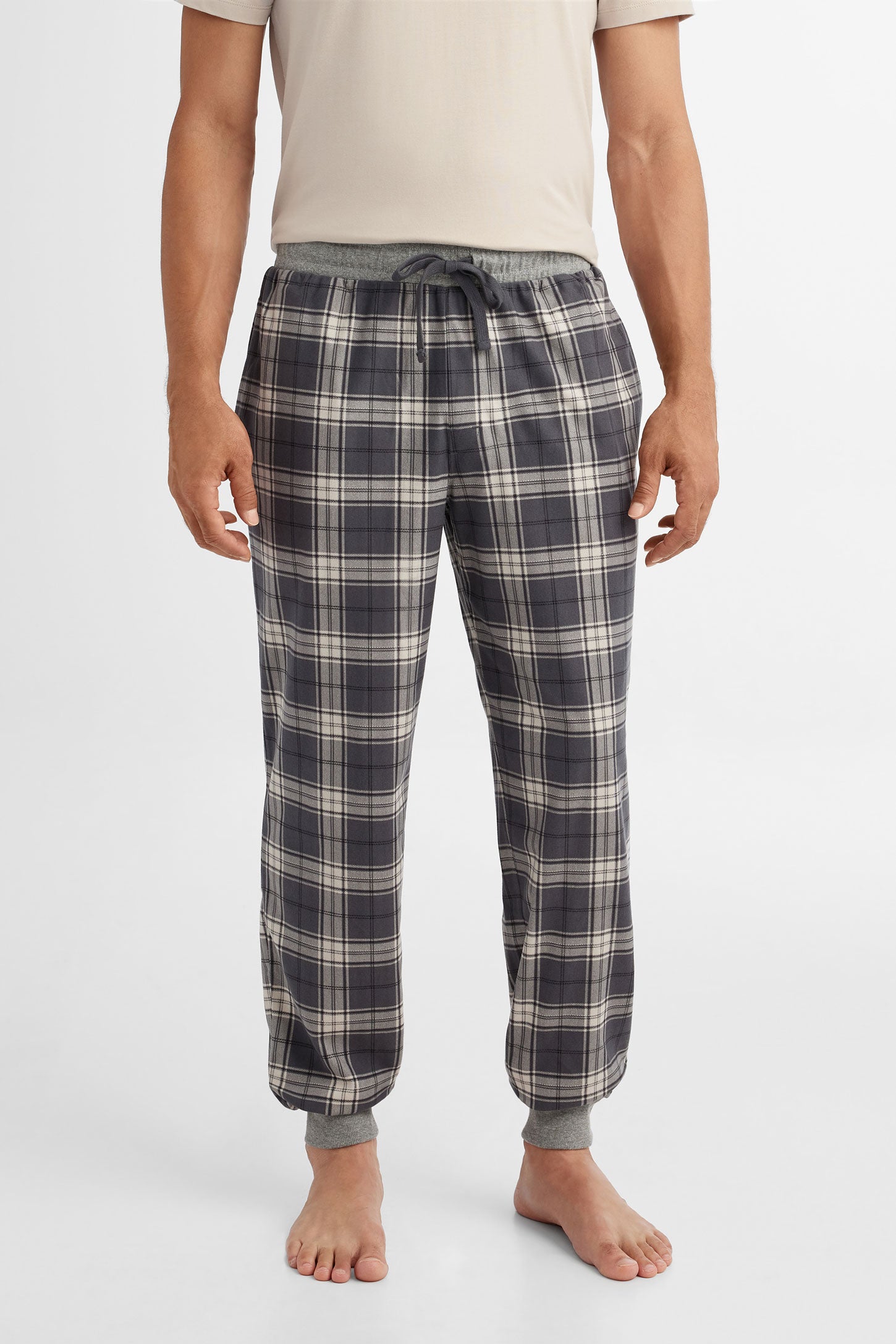 Pantalon jogger pyjama  - Homme && CHAMEAU