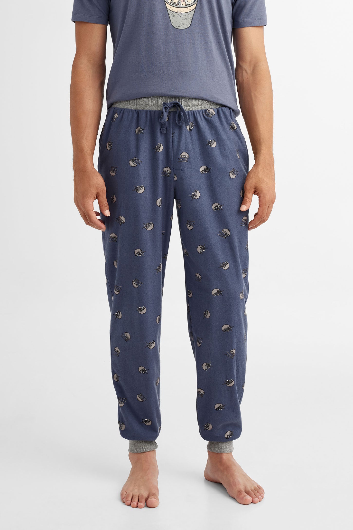 Pantalon jogger pyjama  - Homme && MARIN/MULTI