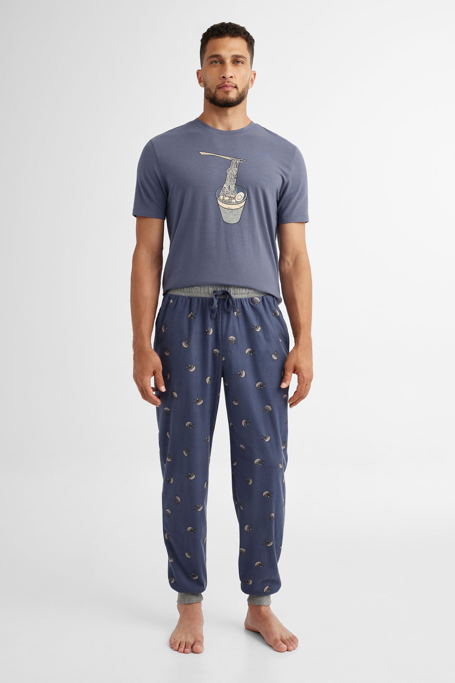 Pantalon jogger pyjama  - Homme && MARIN/MULTI
