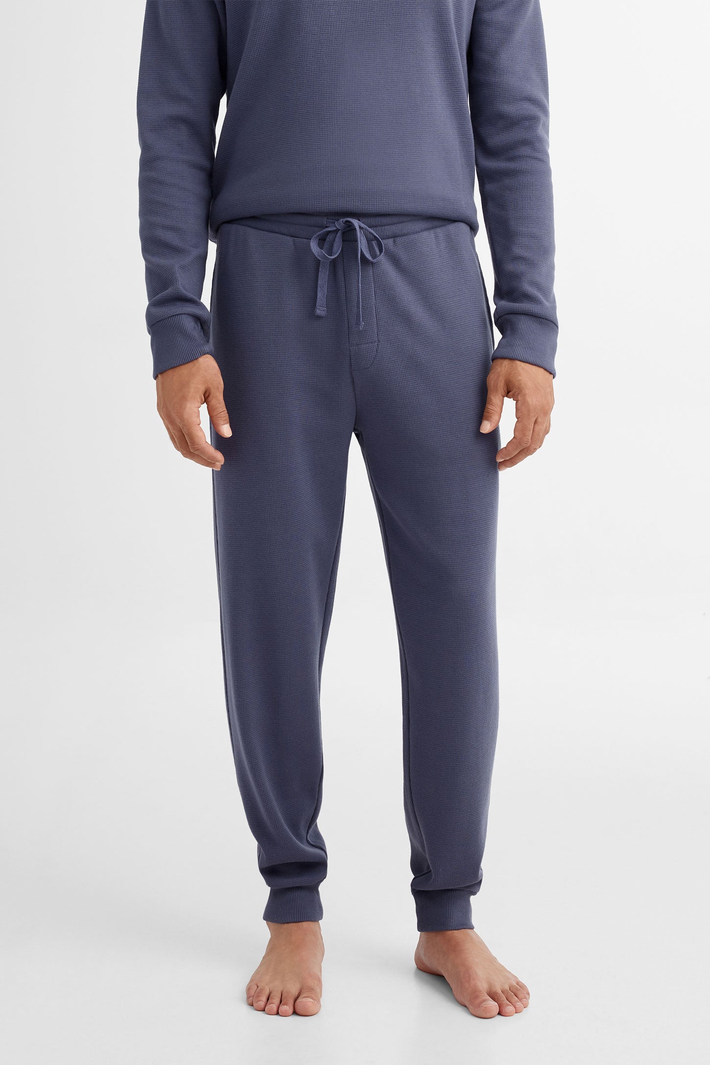 Pantalon jogger pyjama  - Homme && MARIN