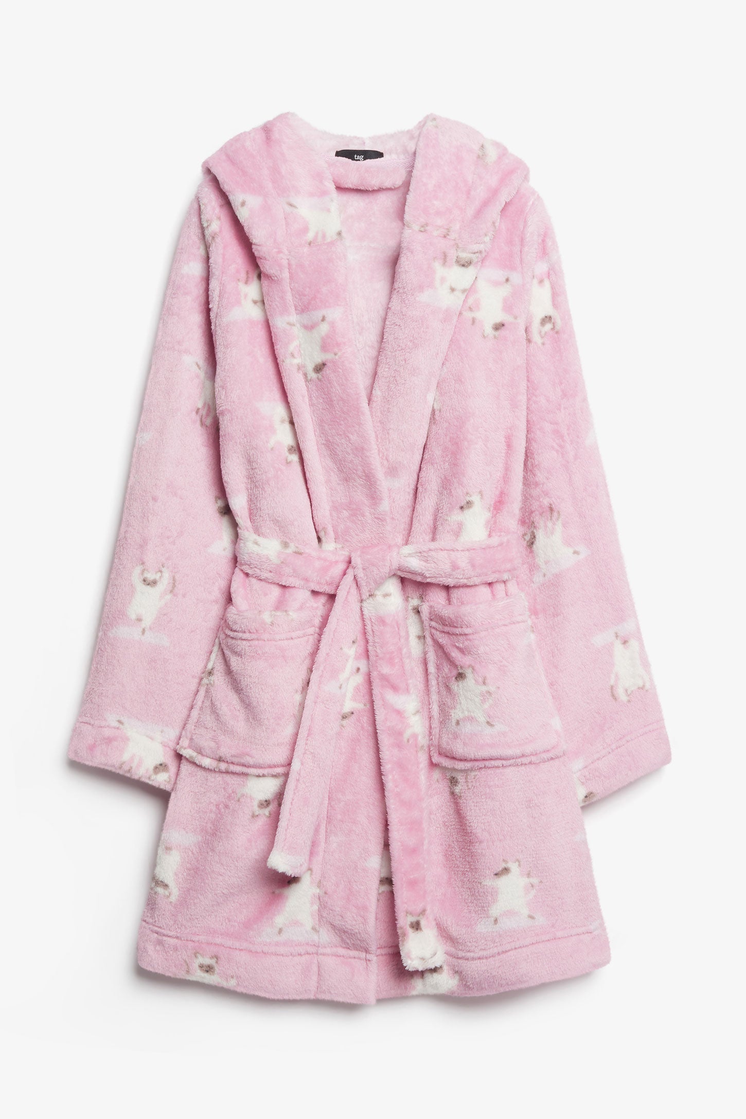 Robe de chambre capuchon oreilles en peluche - Enfant fille && MAUVE/MULTI