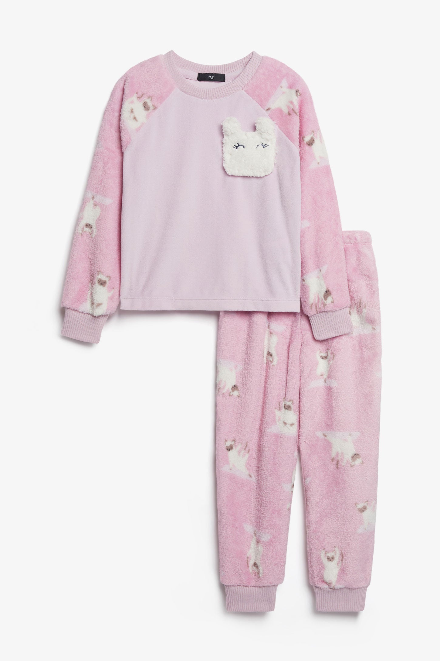Pyjama 2-pièces en peluche - Enfant fille && MAUVE