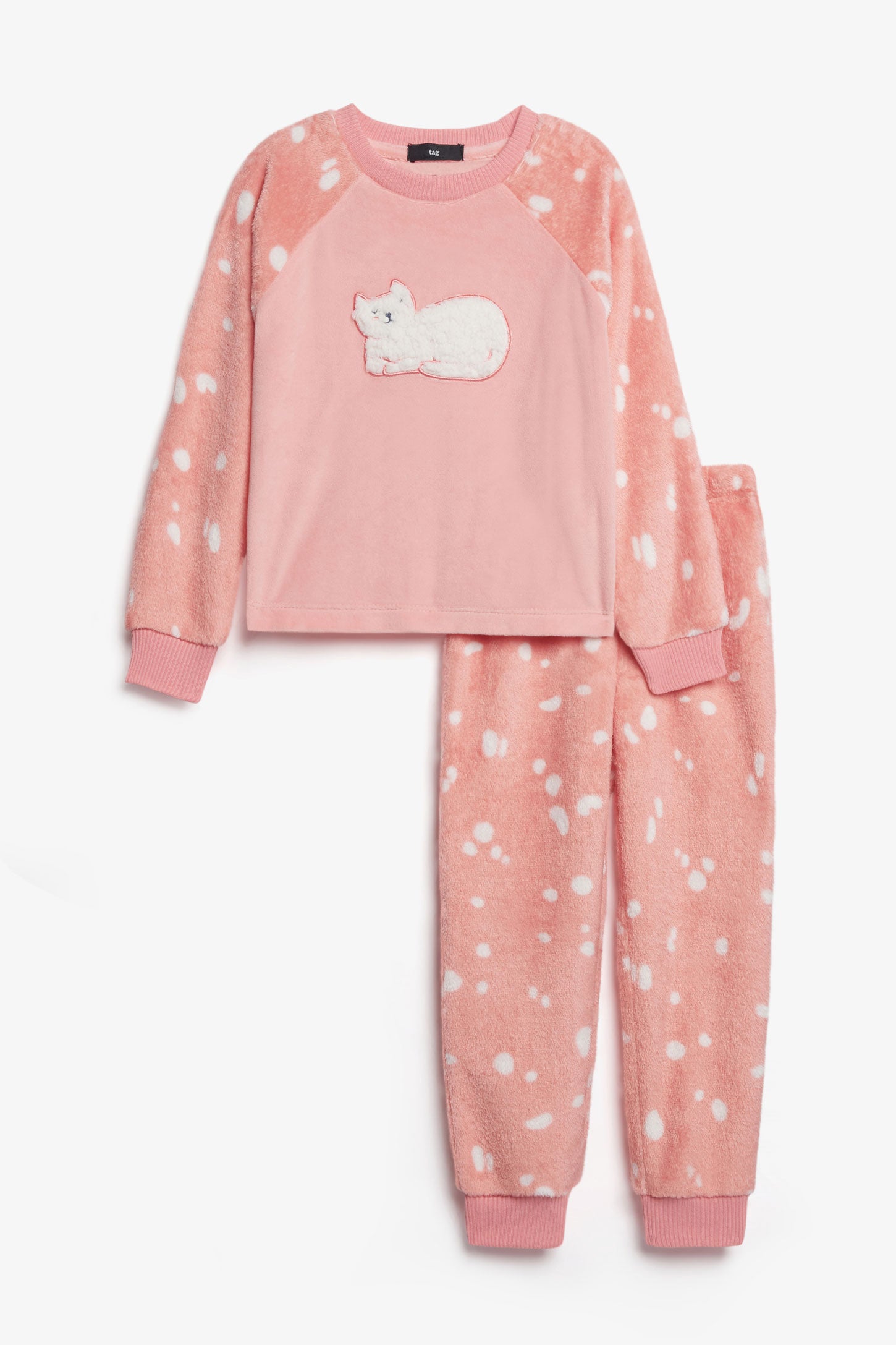 Pyjama 2-pièces en peluche - Enfant fille && ROSE FONCE