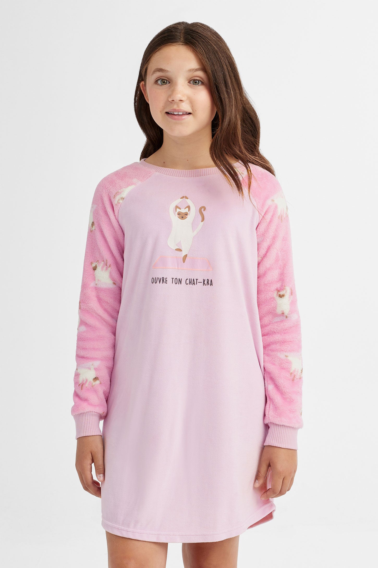 Robe de nuit en peluche - Ado fille && MAUVE