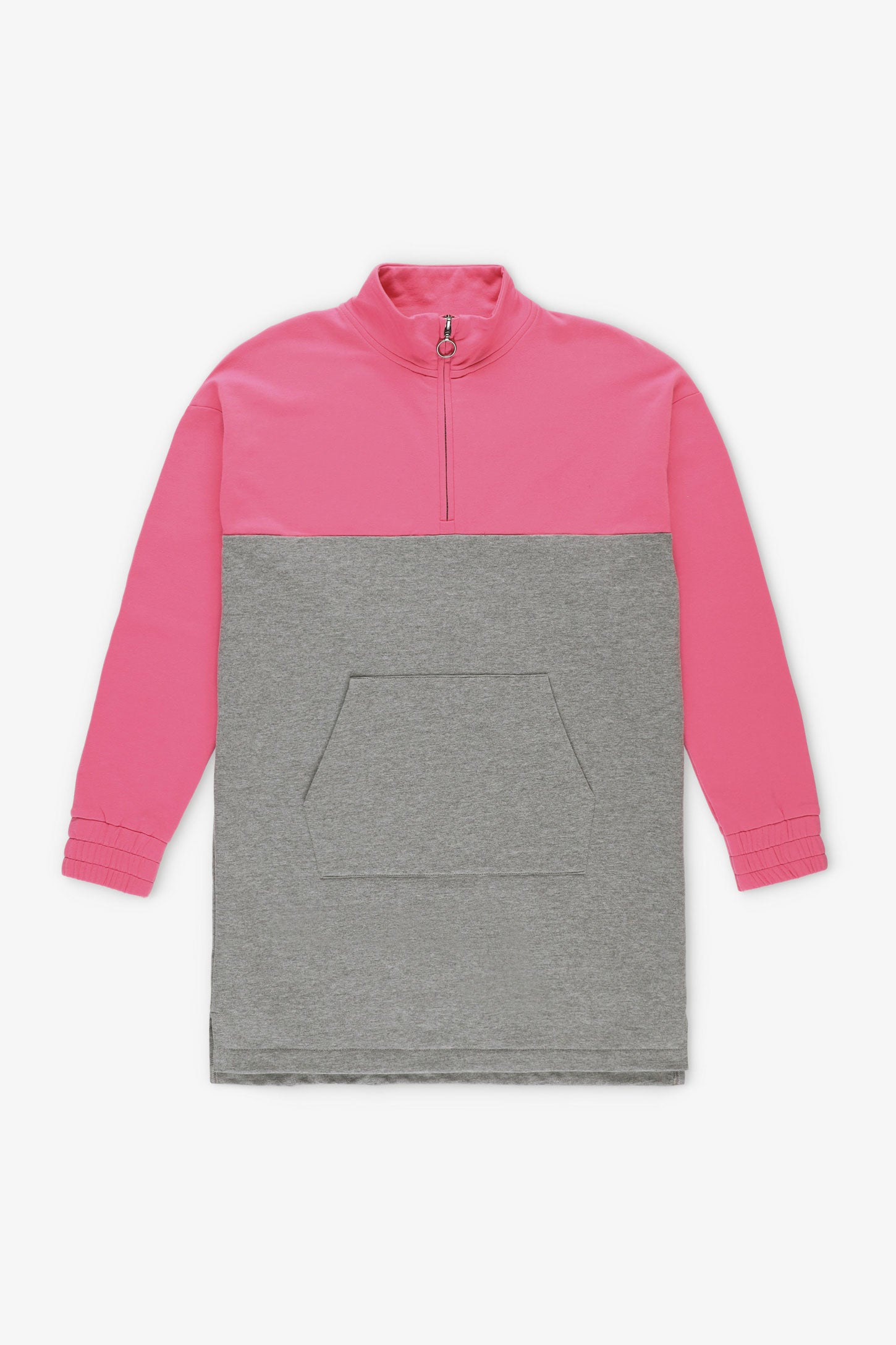 Robe ouatée demi-fermture éclair - Ado fille && ROSE MULTI