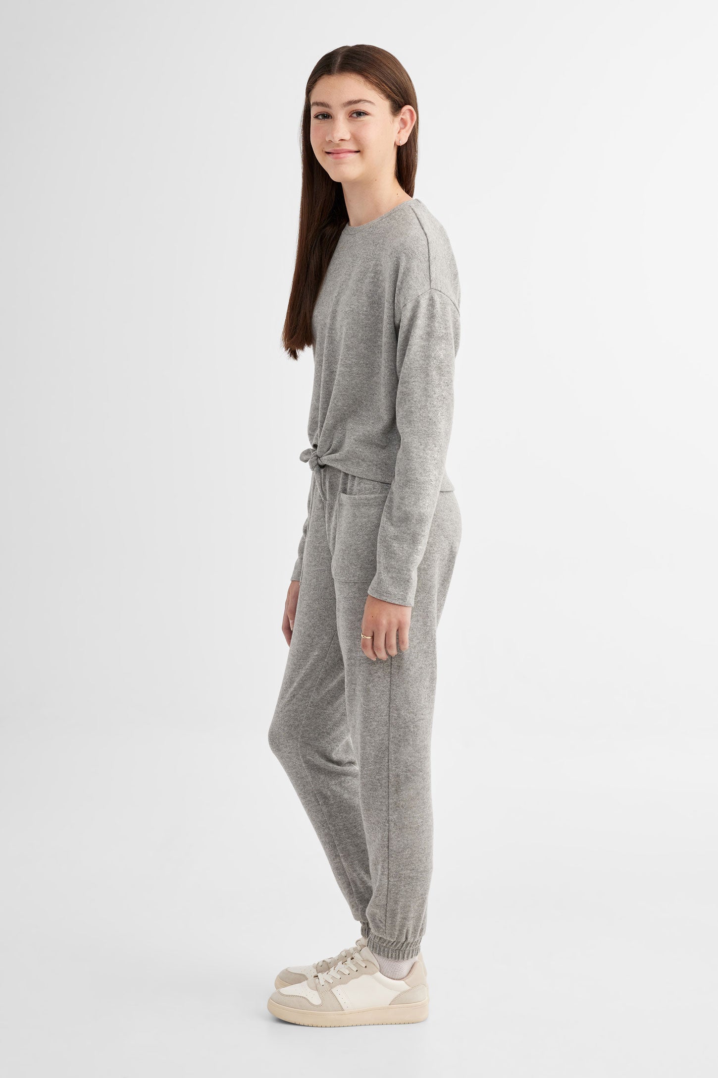 Chandail noué au-devant - Ado fille && GRIS MIXTE