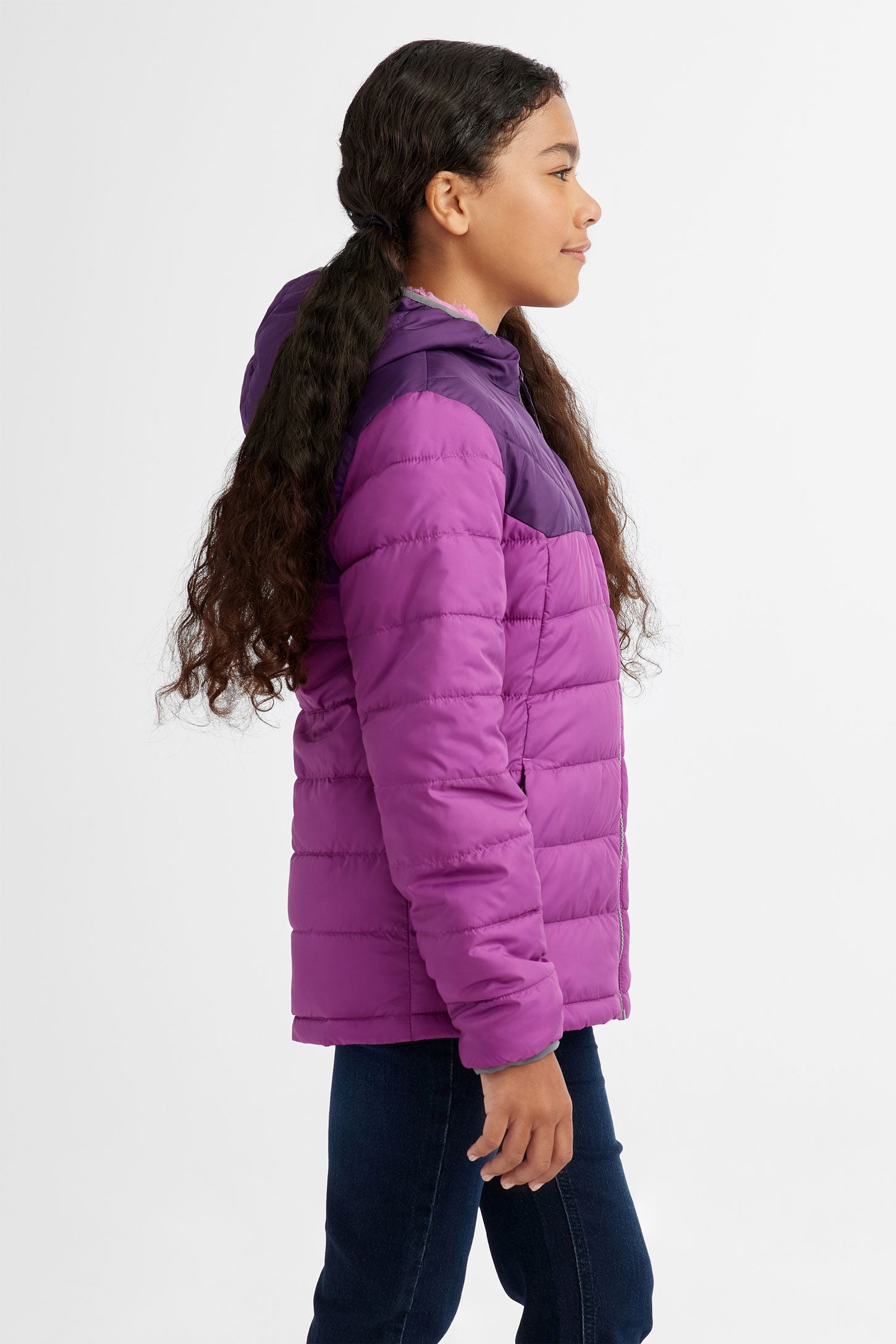 Manteau matelassé en ripstop BM - Ado fille && MAUVE