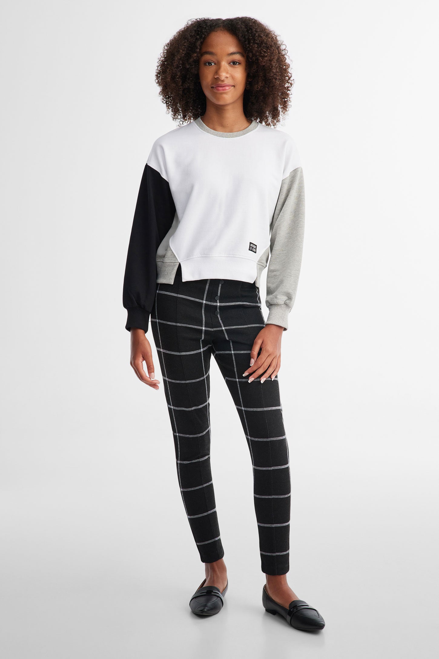 Plaid leggings Teenage girl