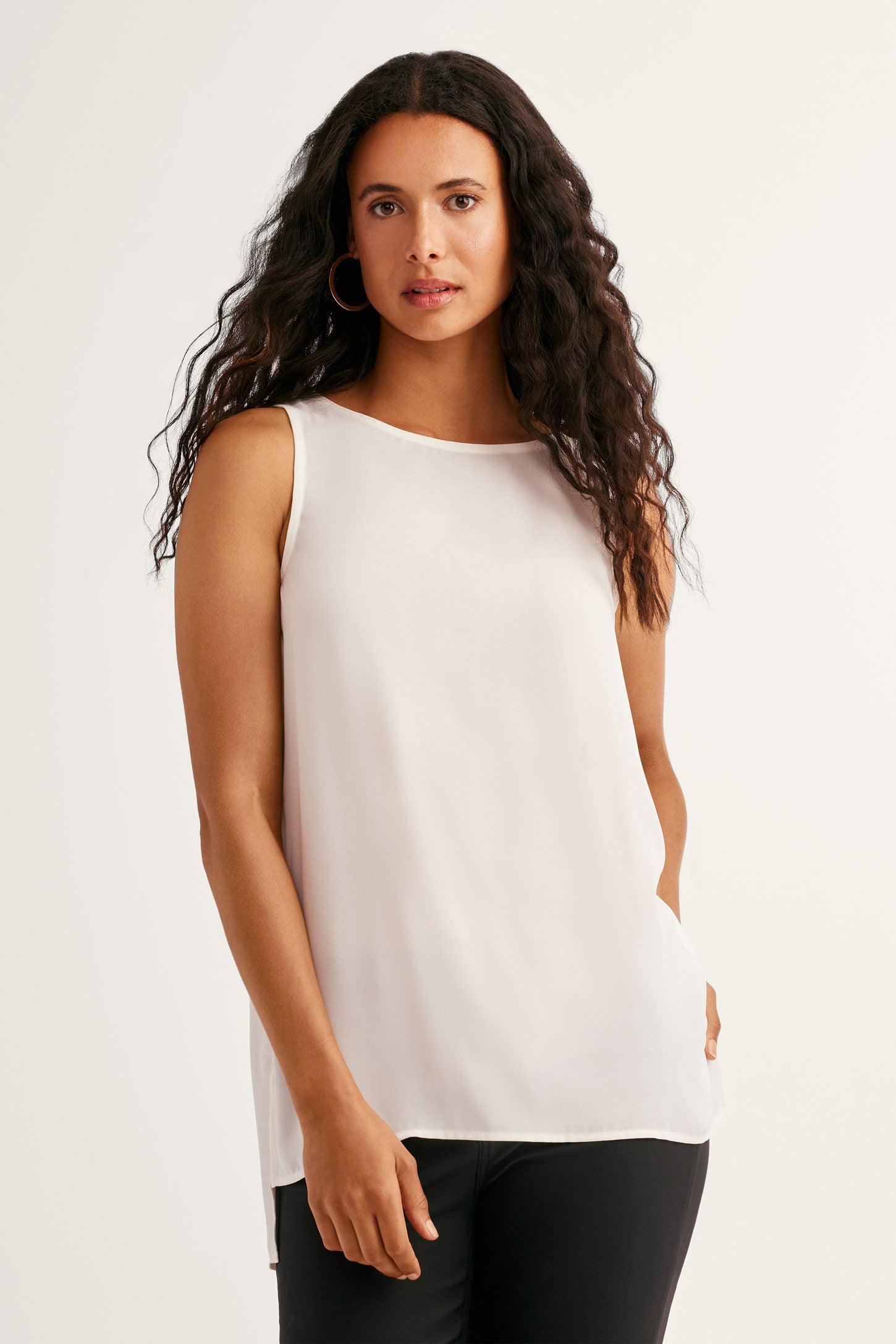 Camisole ''High-low'' - Femme && BLANC CASSÉ