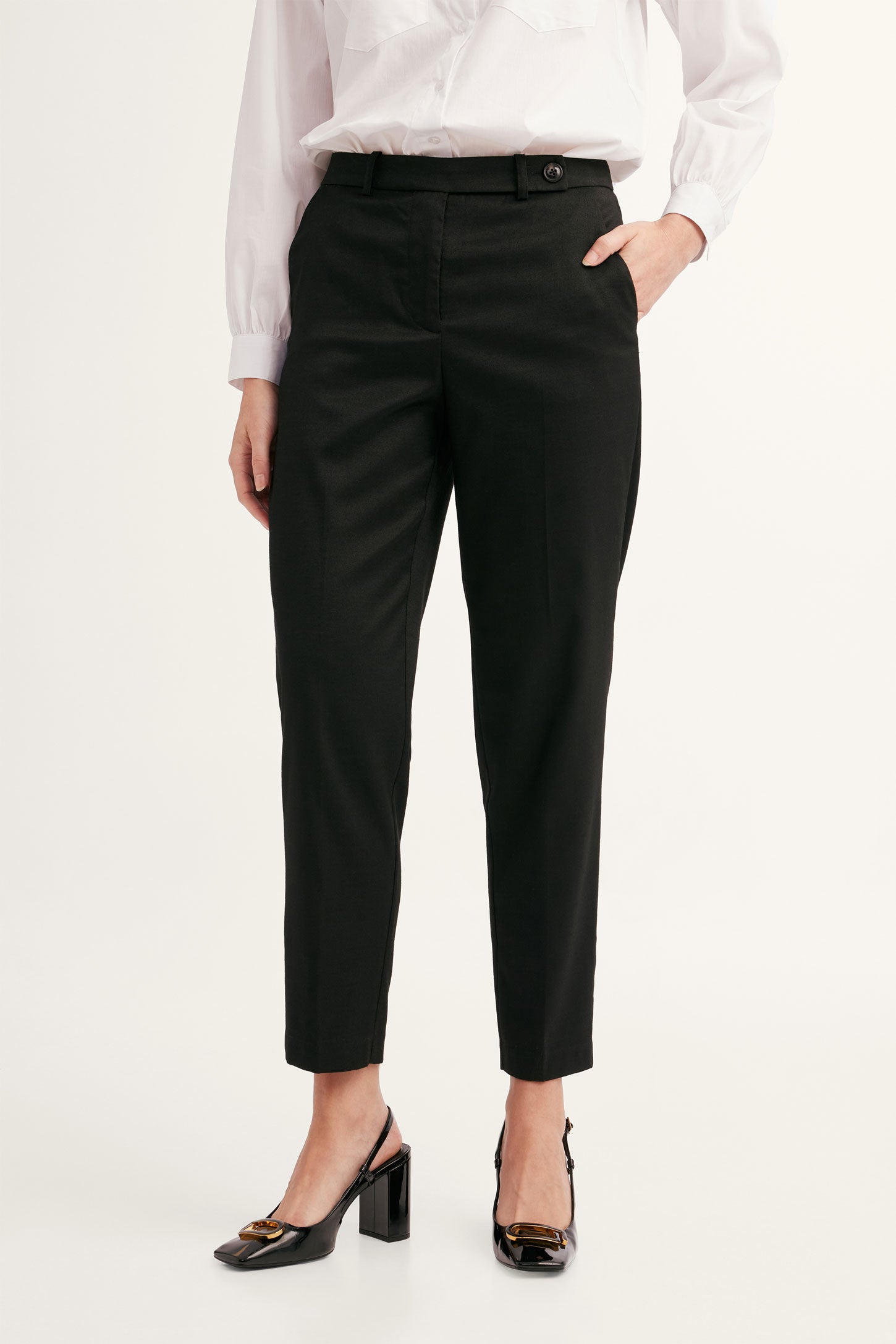 Pantalon taille haute outlet noir femme