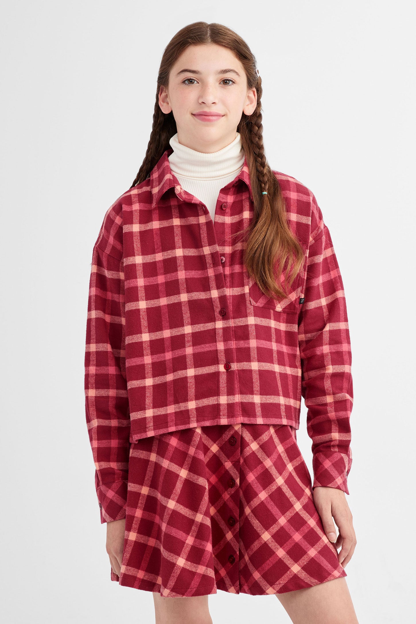 Plaid flannel shirt Teenage girl