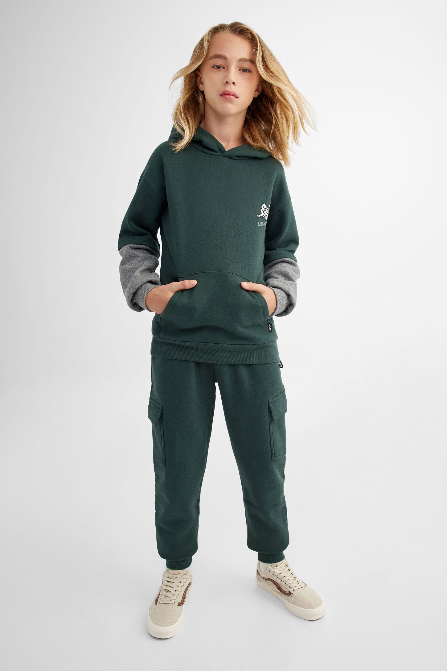 Pantalon jogger cargo - Ado garçon && VERT FONCE