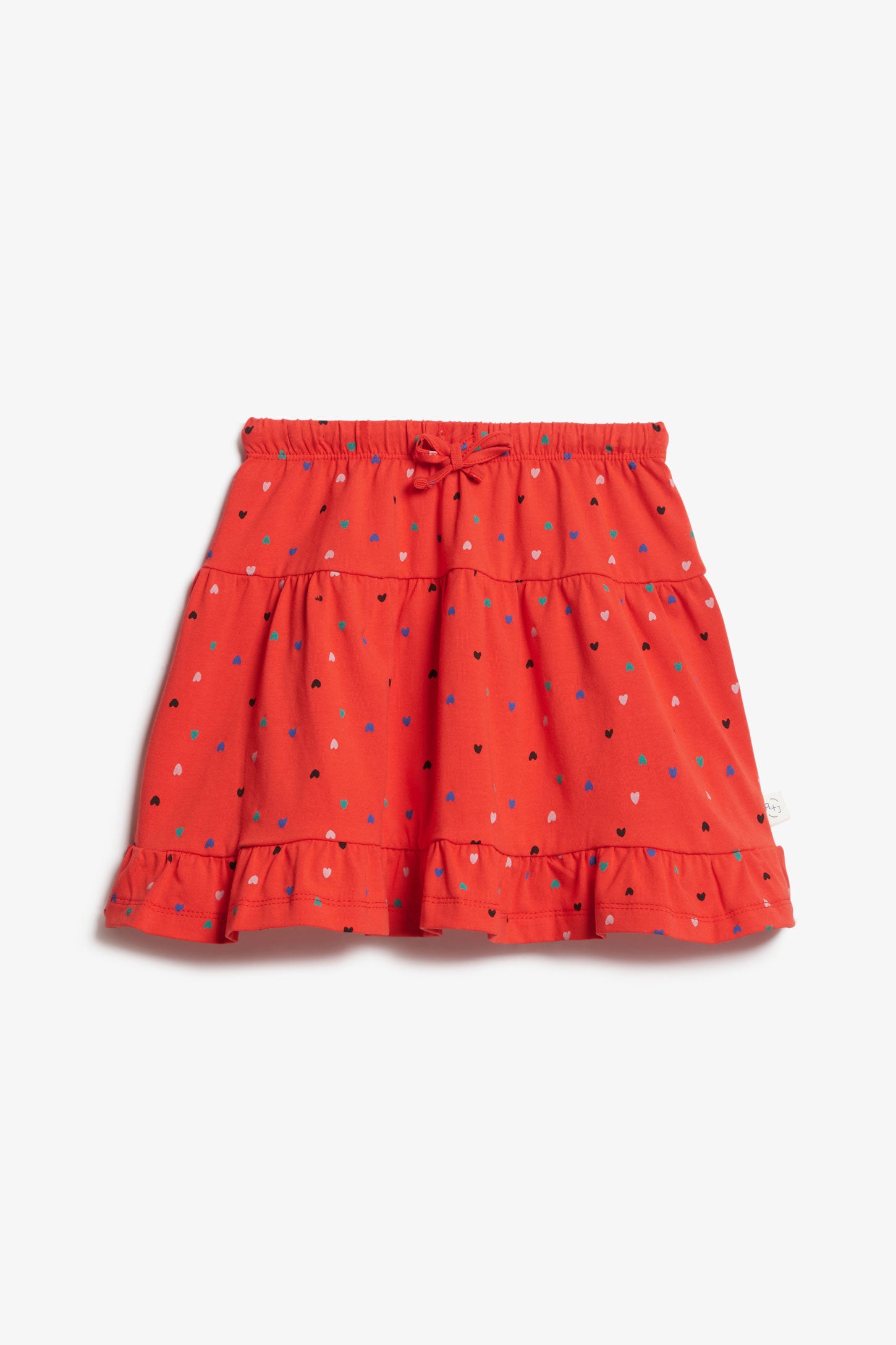 Jupe patineuse imprimée en coton - Enfant fille && ROUGE/MULTI