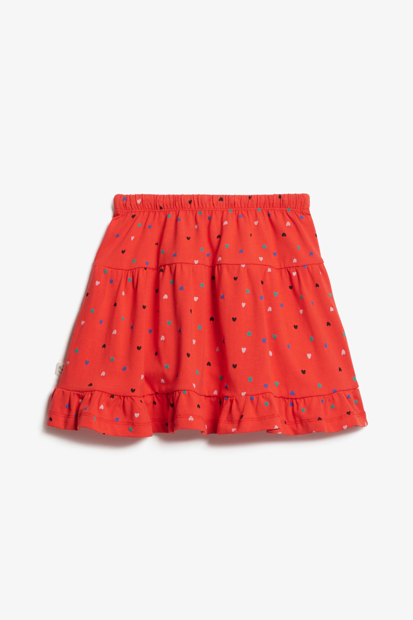 Jupe patineuse imprimée en coton - Enfant fille && ROUGE/MULTI