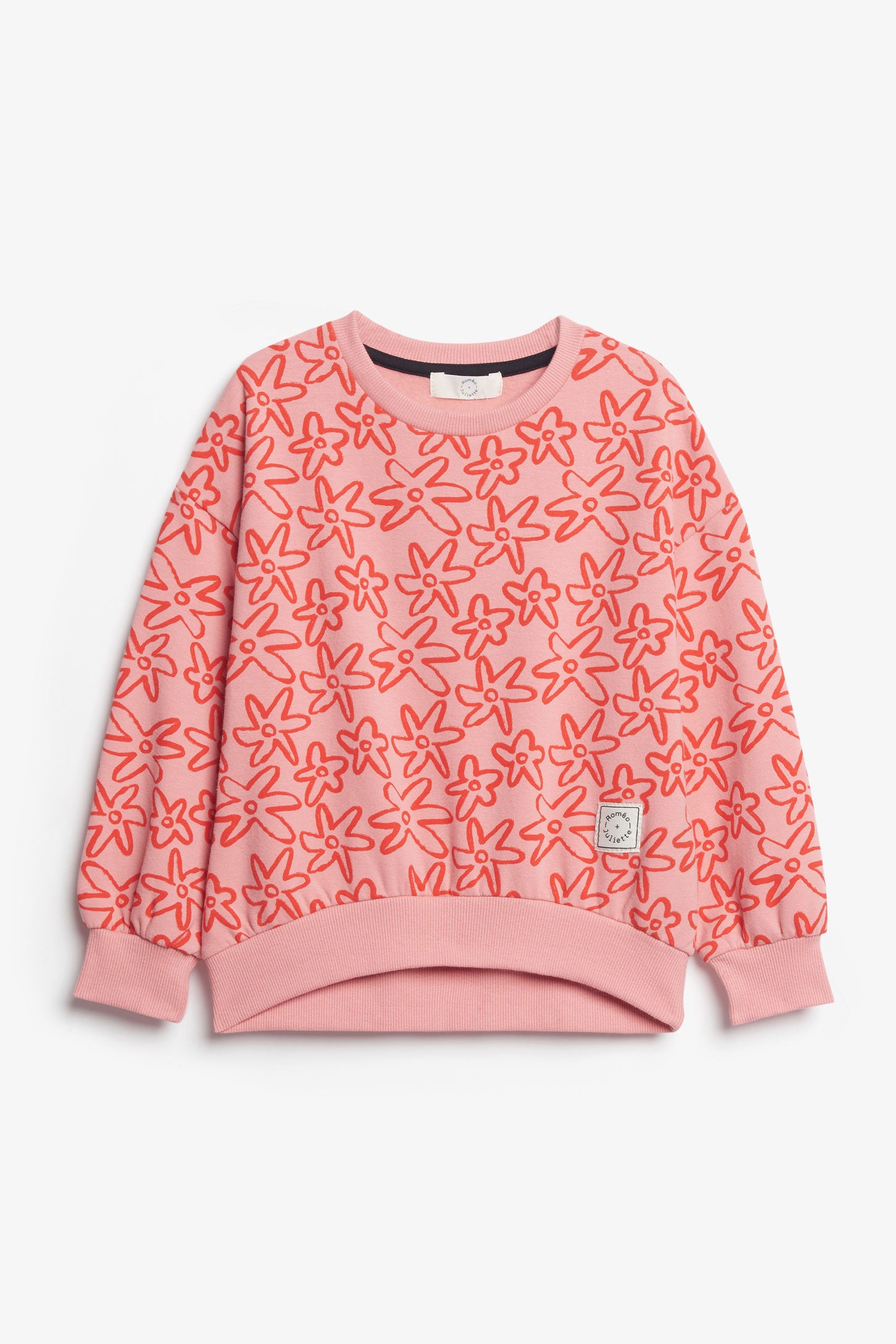 Chandail col rond ouaté - Enfant fille && ROSE MULTI