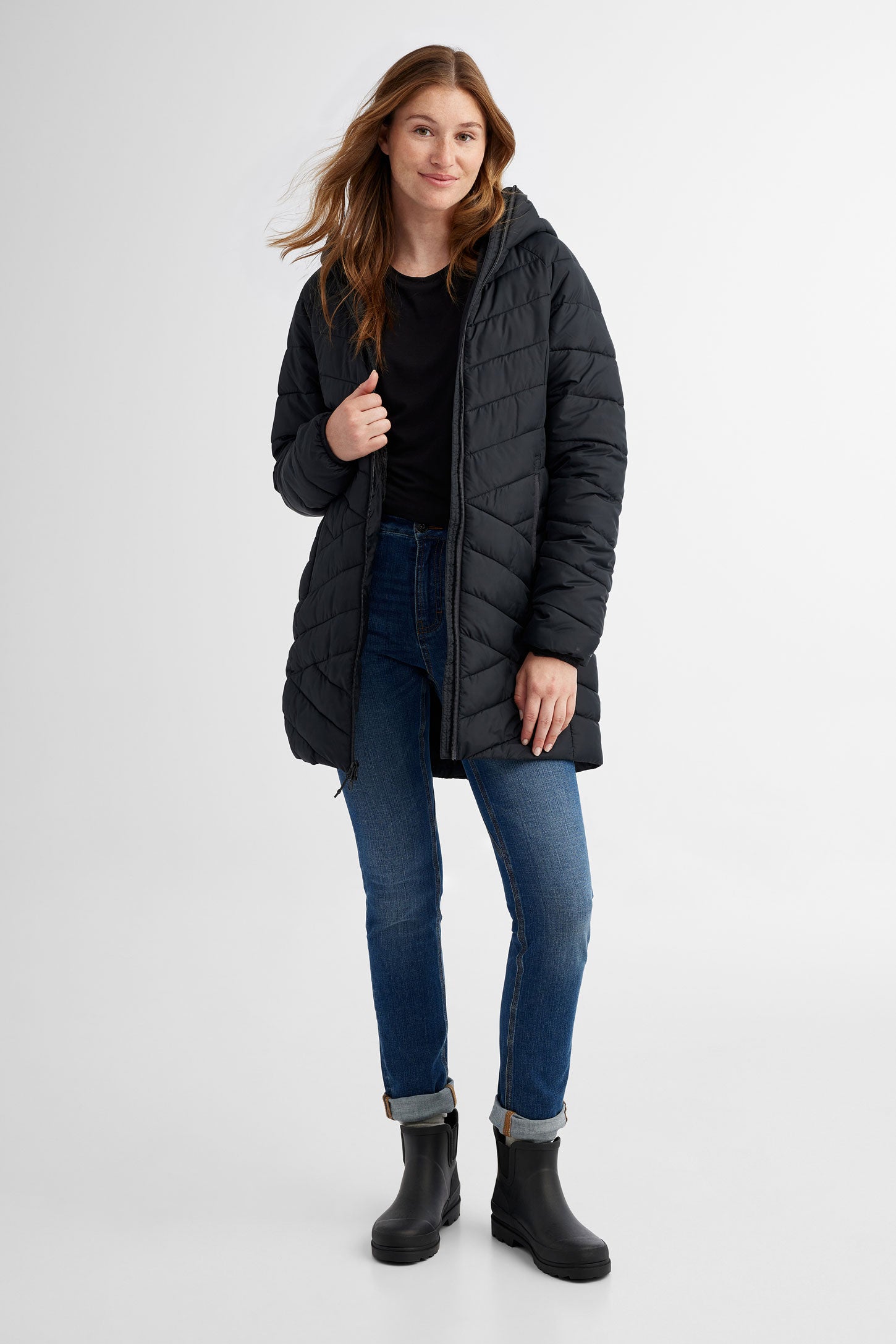 Manteau matelassé 3/4 BM - Femme && NOIR