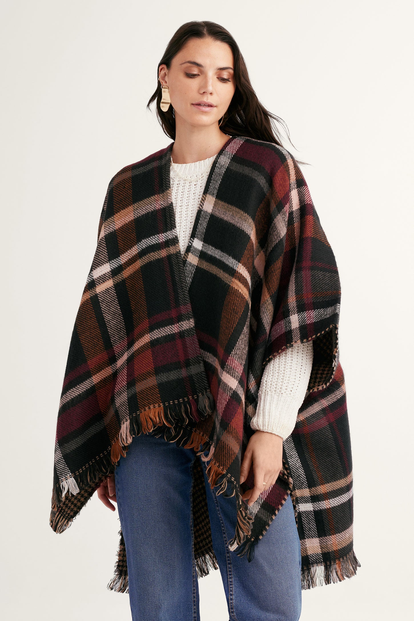 Foulard de style Ruana réversible - Femme | Aubainerie