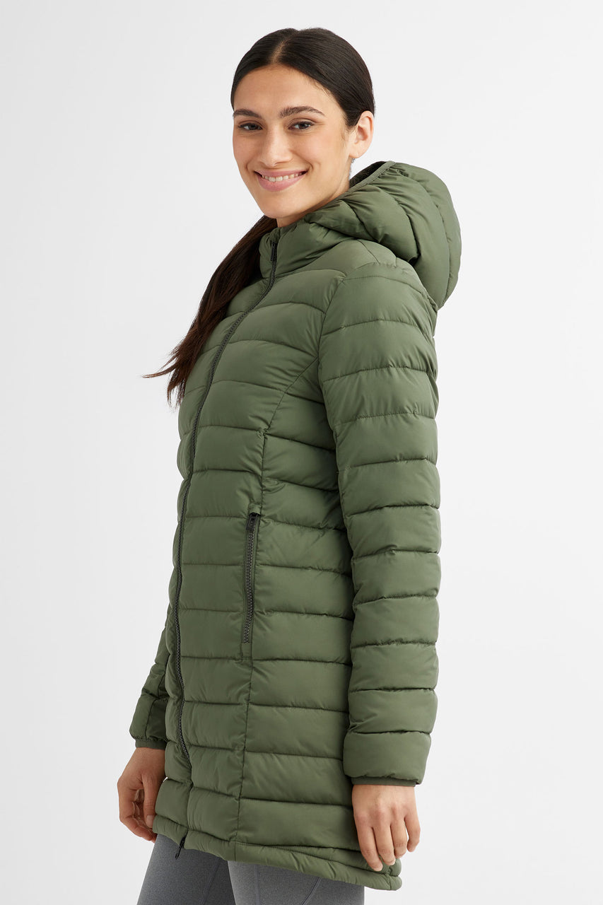 Packable 3/4 puffer jacket