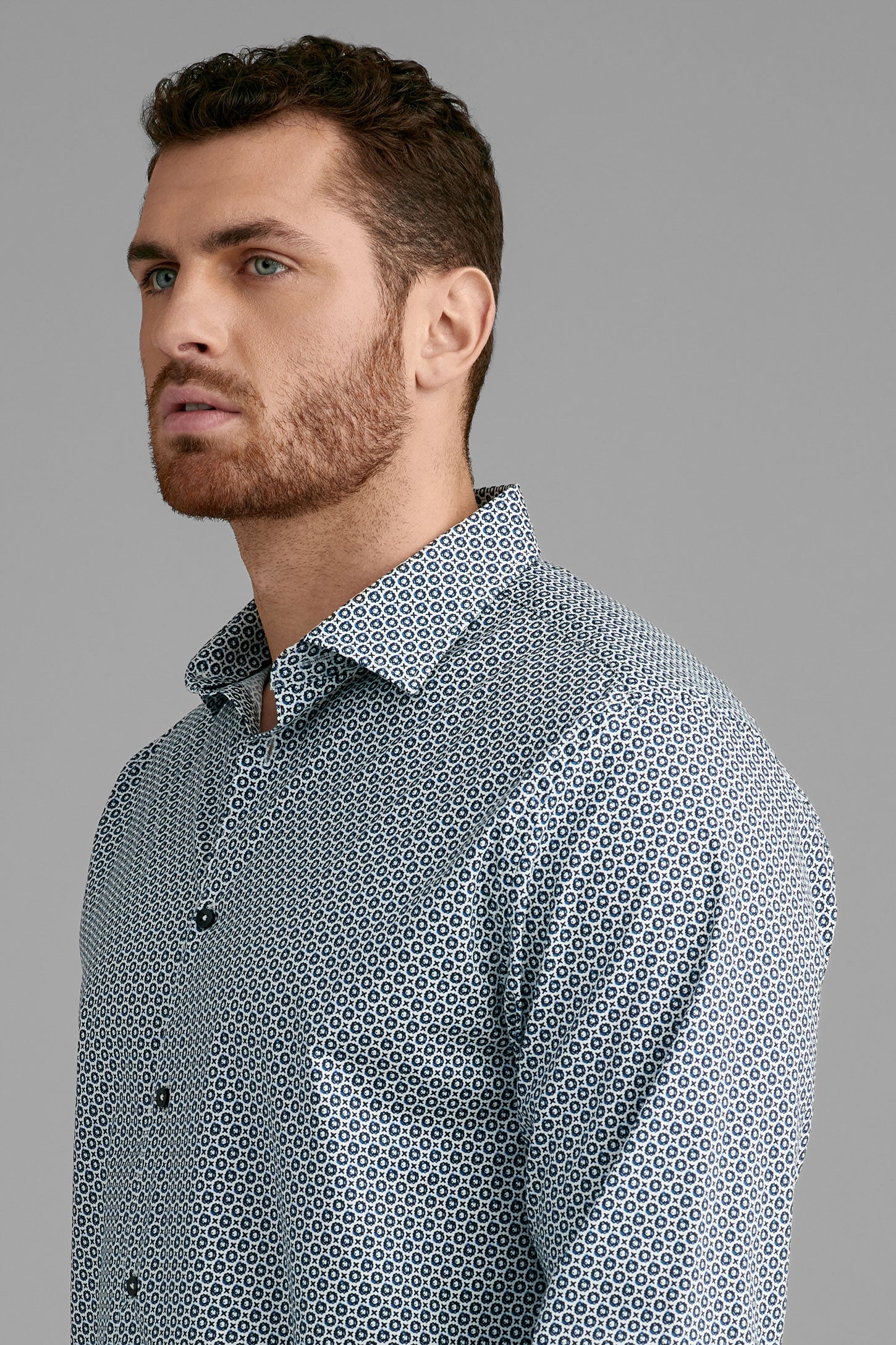 Chemise coupe ajustée - Homme && BLEU