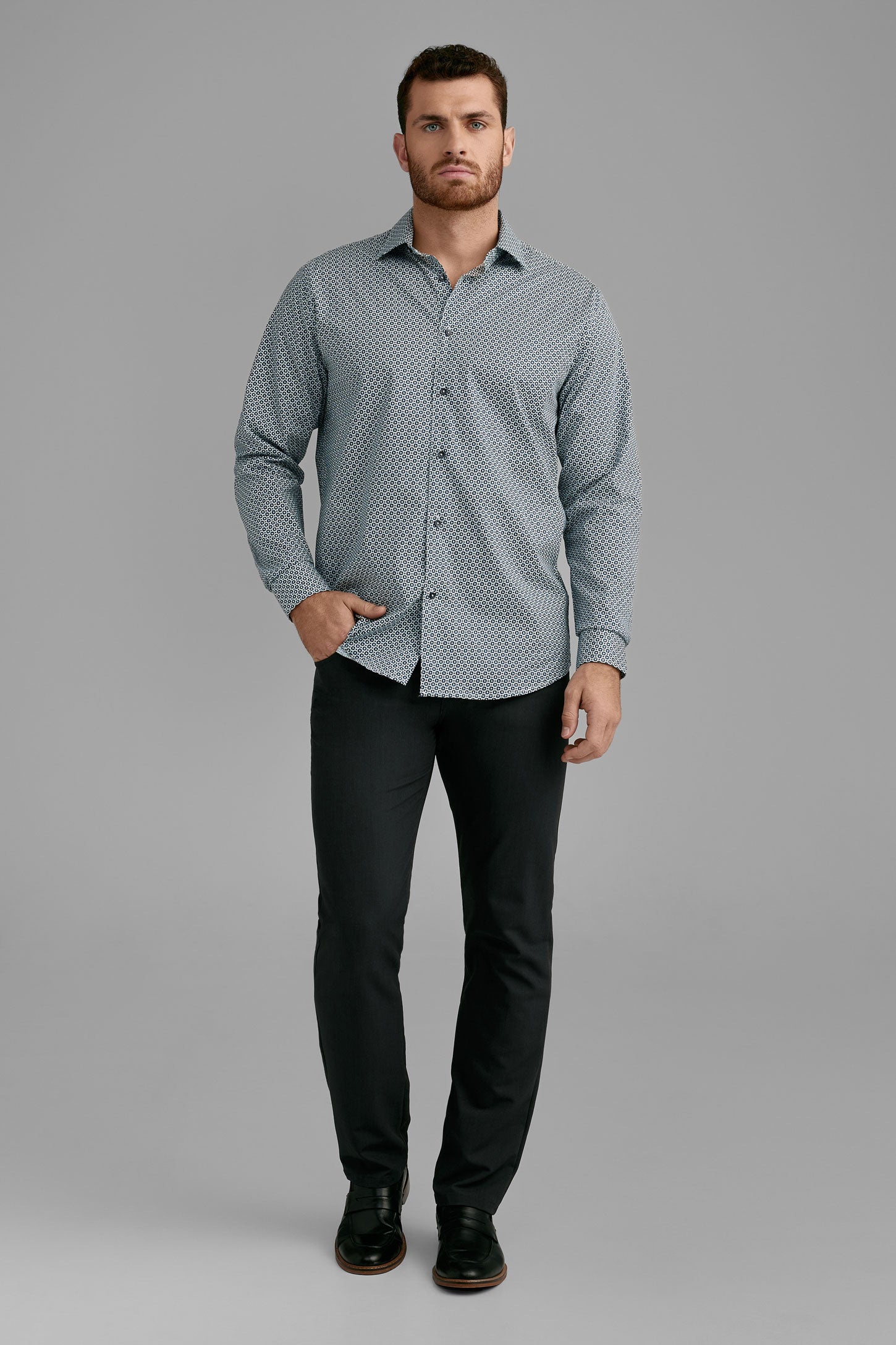 Chemise coupe ajustée - Homme && BLEU