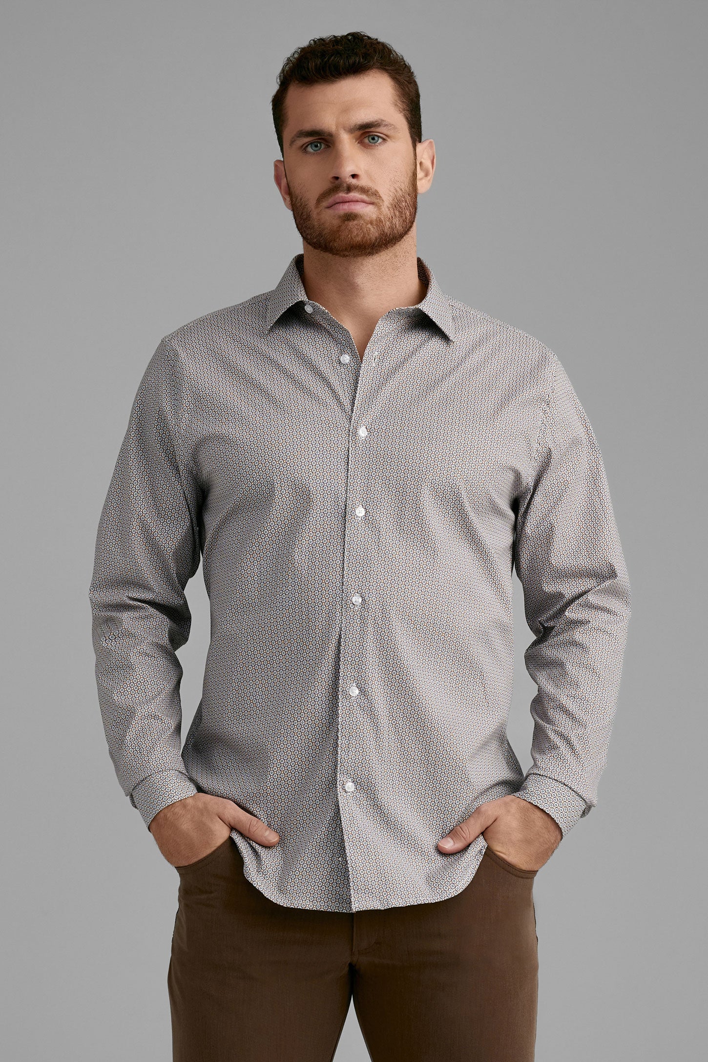 Chemise coupe ajustée - Homme && CHAMEAU