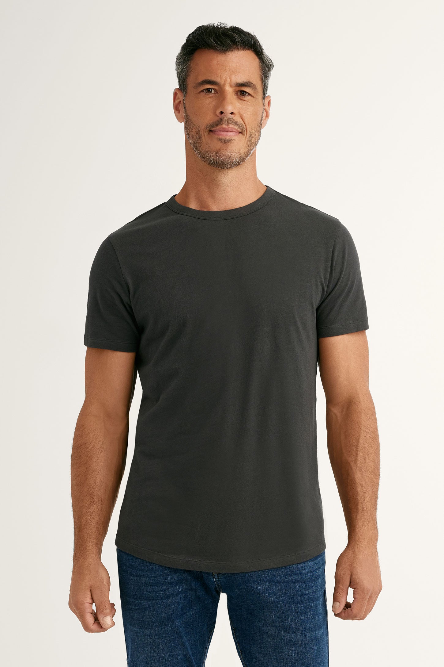 T-shirt en coton - Homme && GRIS FONCE