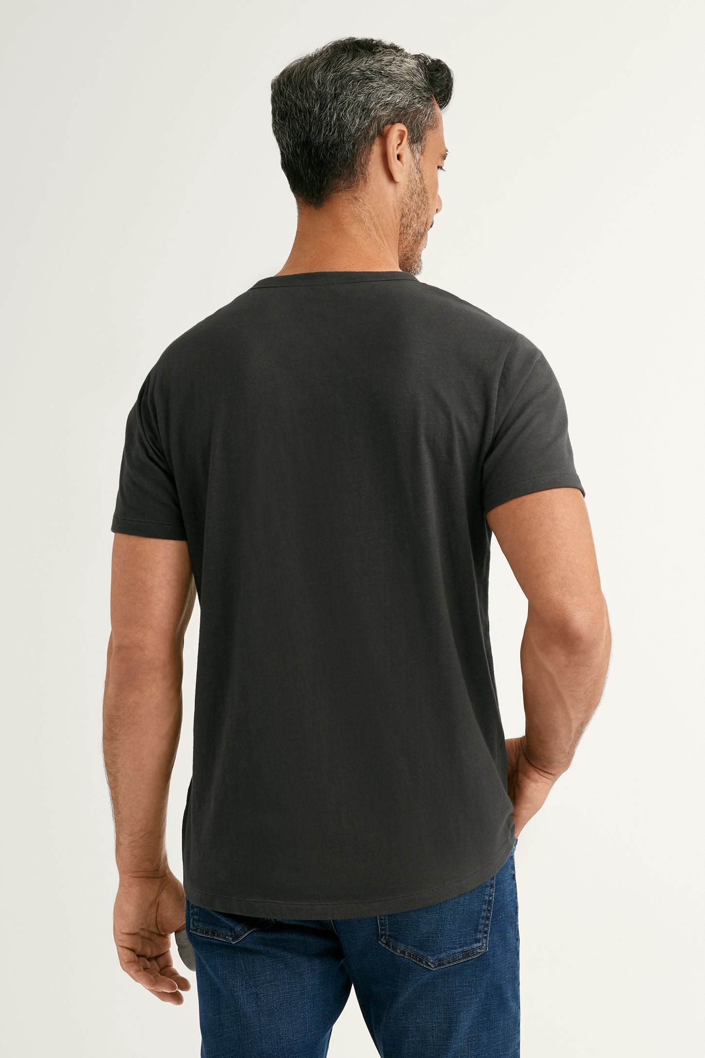T-shirt en coton - Homme && GRIS FONCE