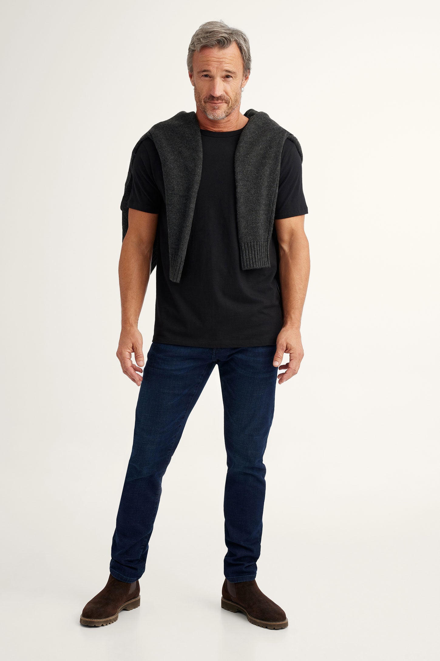 T-shirt col rond à poche en coton - Homme && NOIR