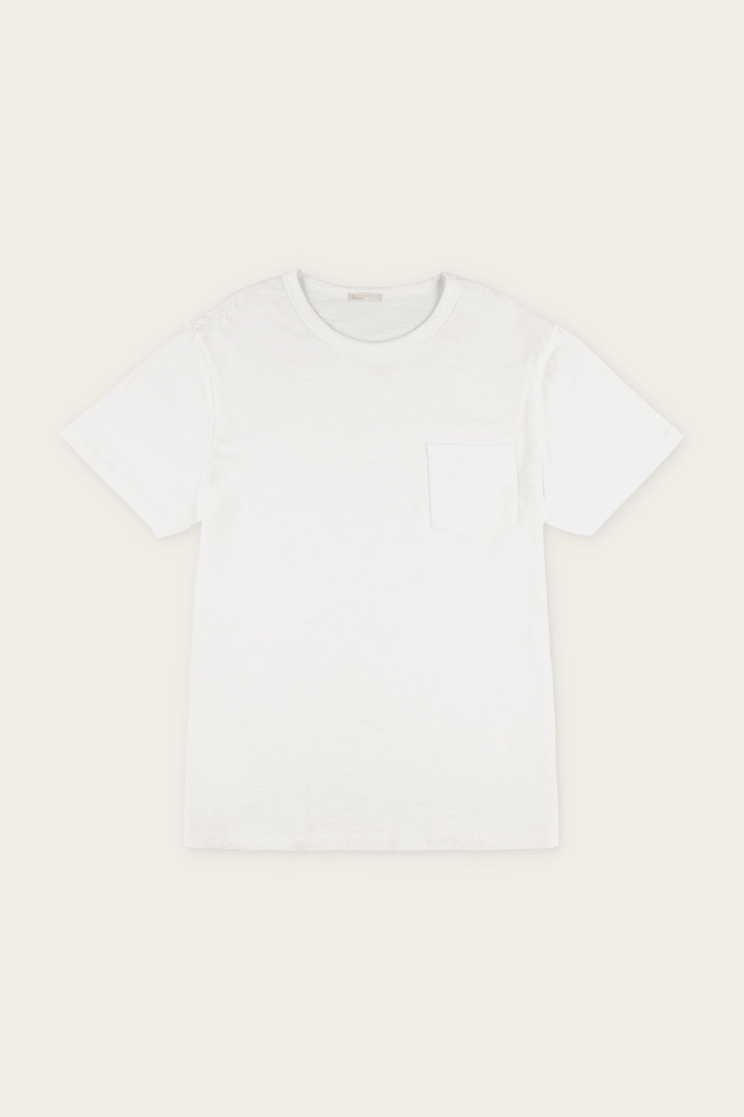 T-shirt col rond à poche en coton - Homme && BLANC