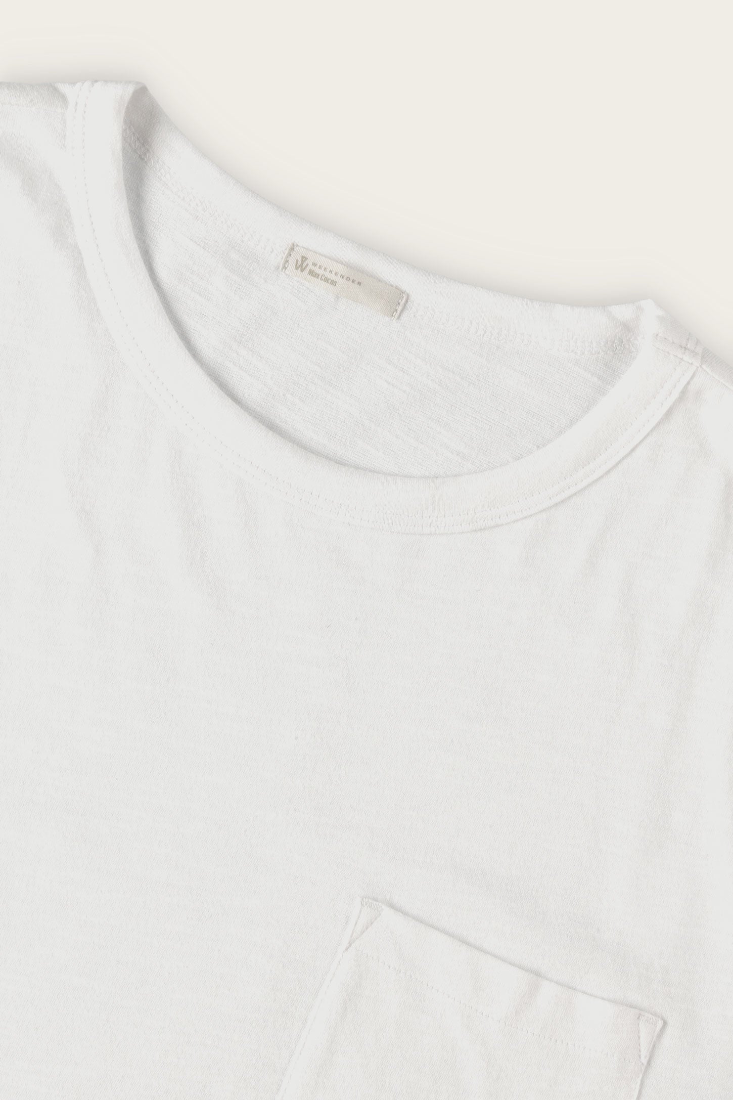 T-shirt col rond à poche en coton - Homme && BLANC