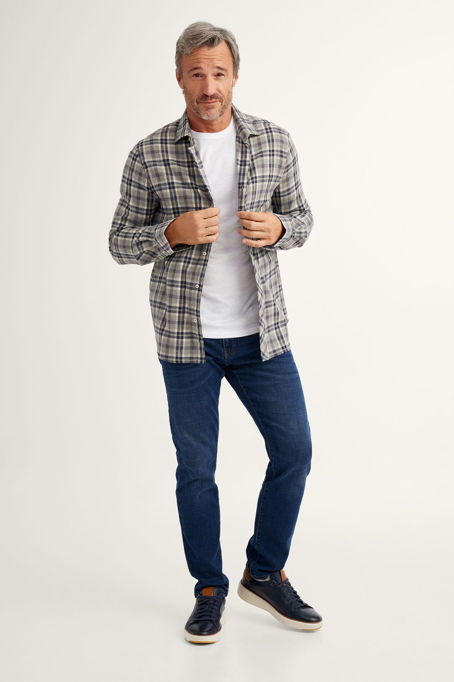 T-shirt col rond à poche en coton - Homme && BLANC
