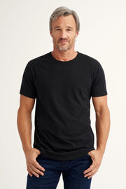 T-shirt col rond en coton - Homme && NOIR