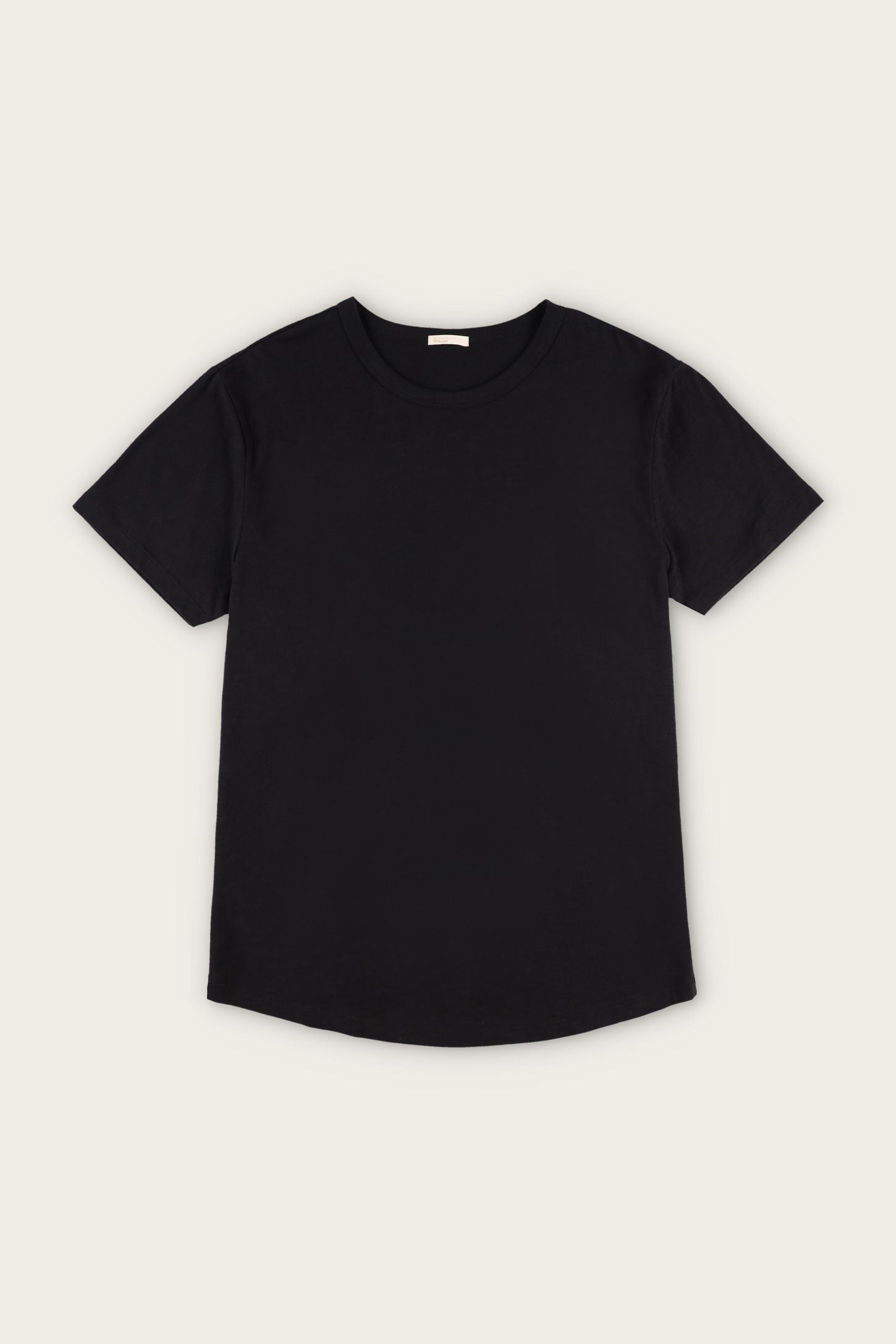 T-shirt col rond en coton - Homme && NOIR