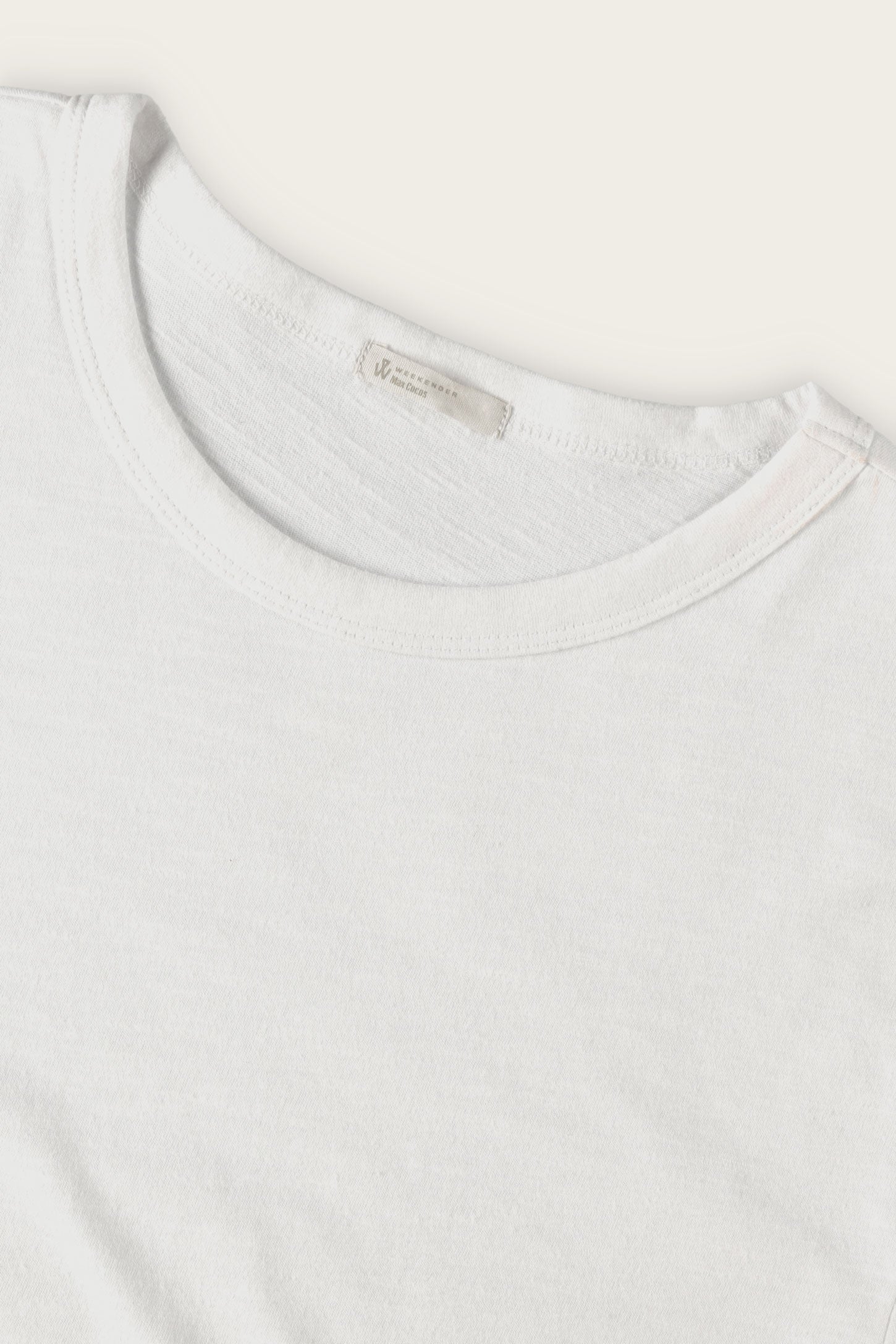 T-shirt col rond en coton - Homme && BLANC