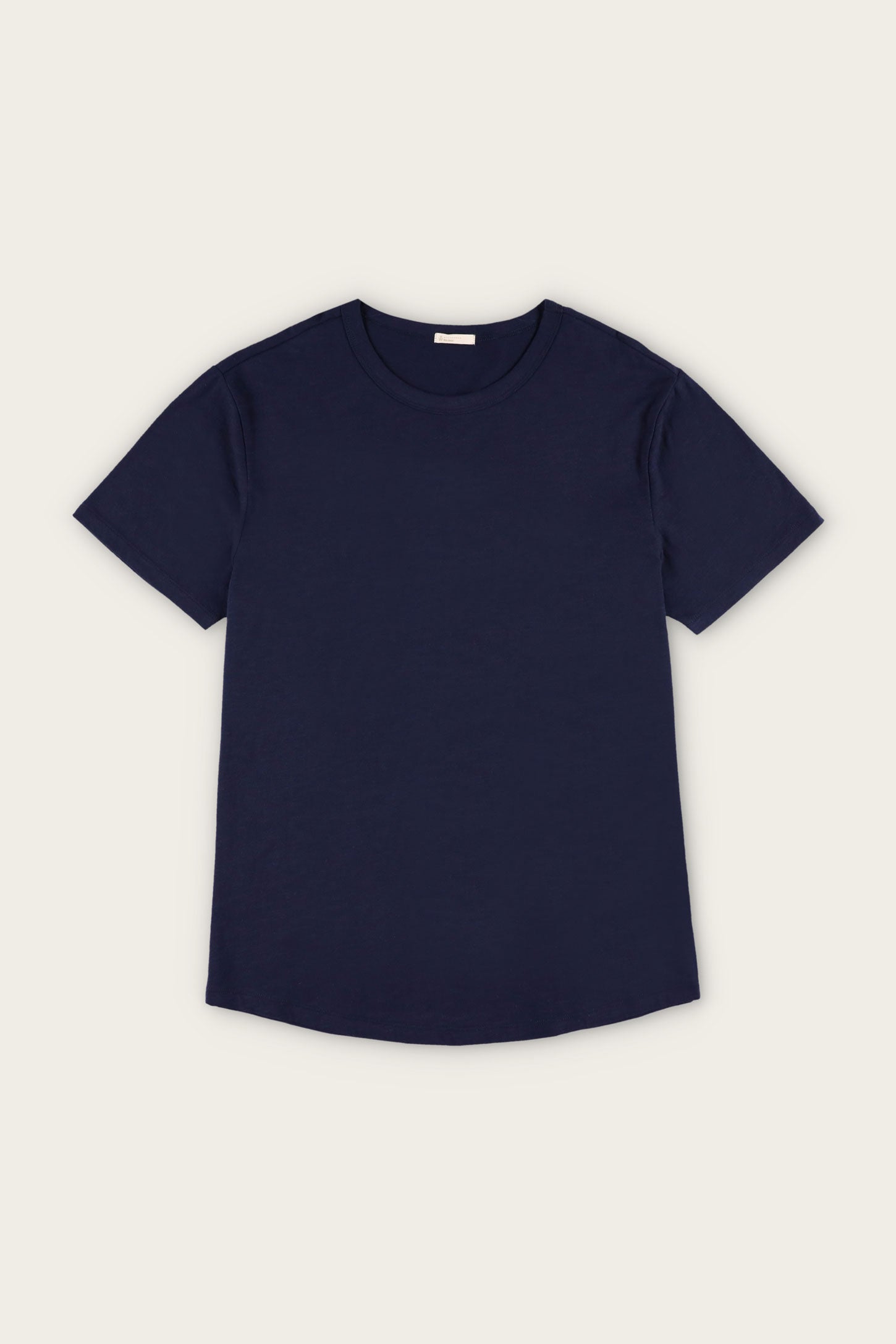 T-shirt col rond en coton - Homme && MARIN