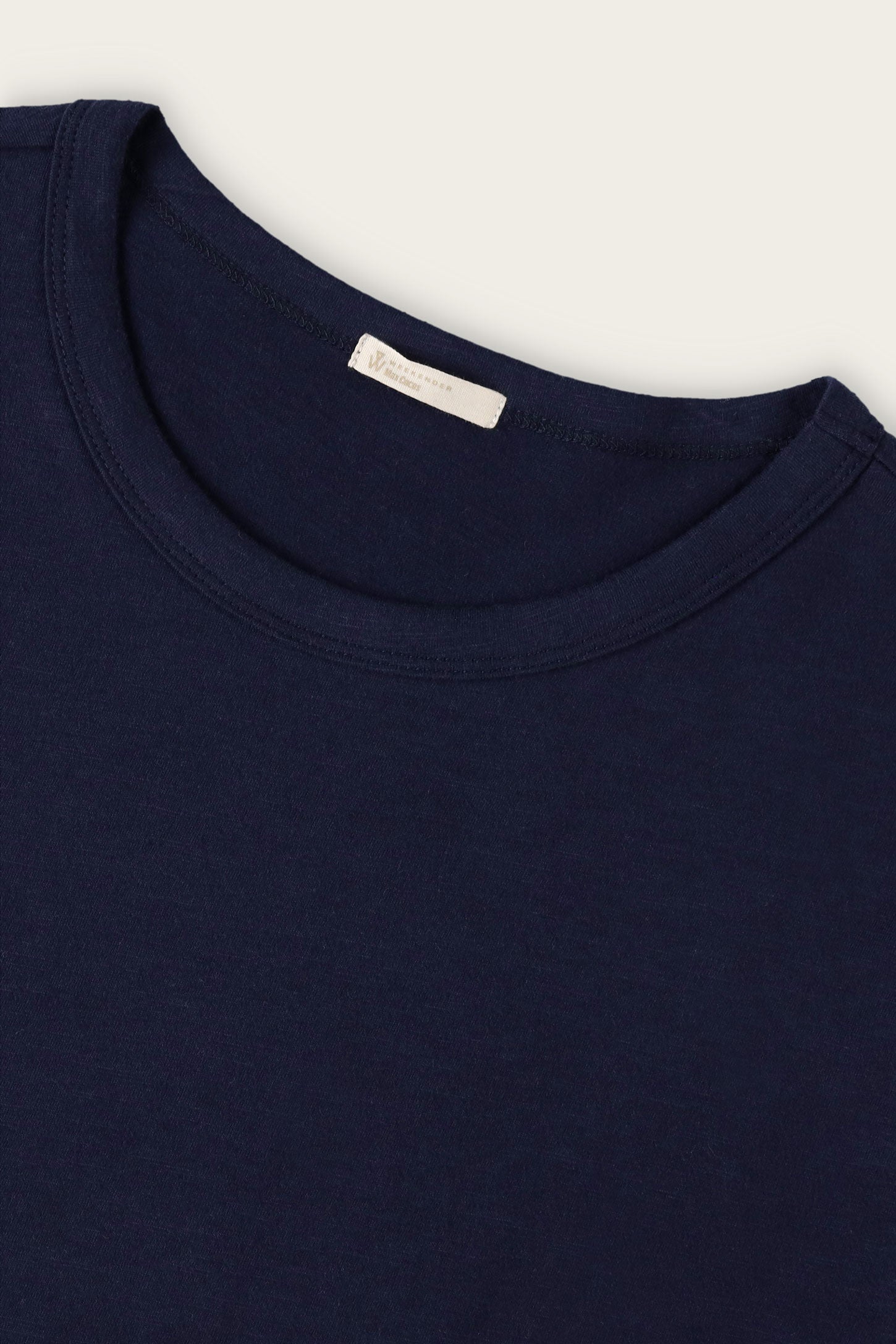 T-shirt col rond en coton - Homme && MARIN