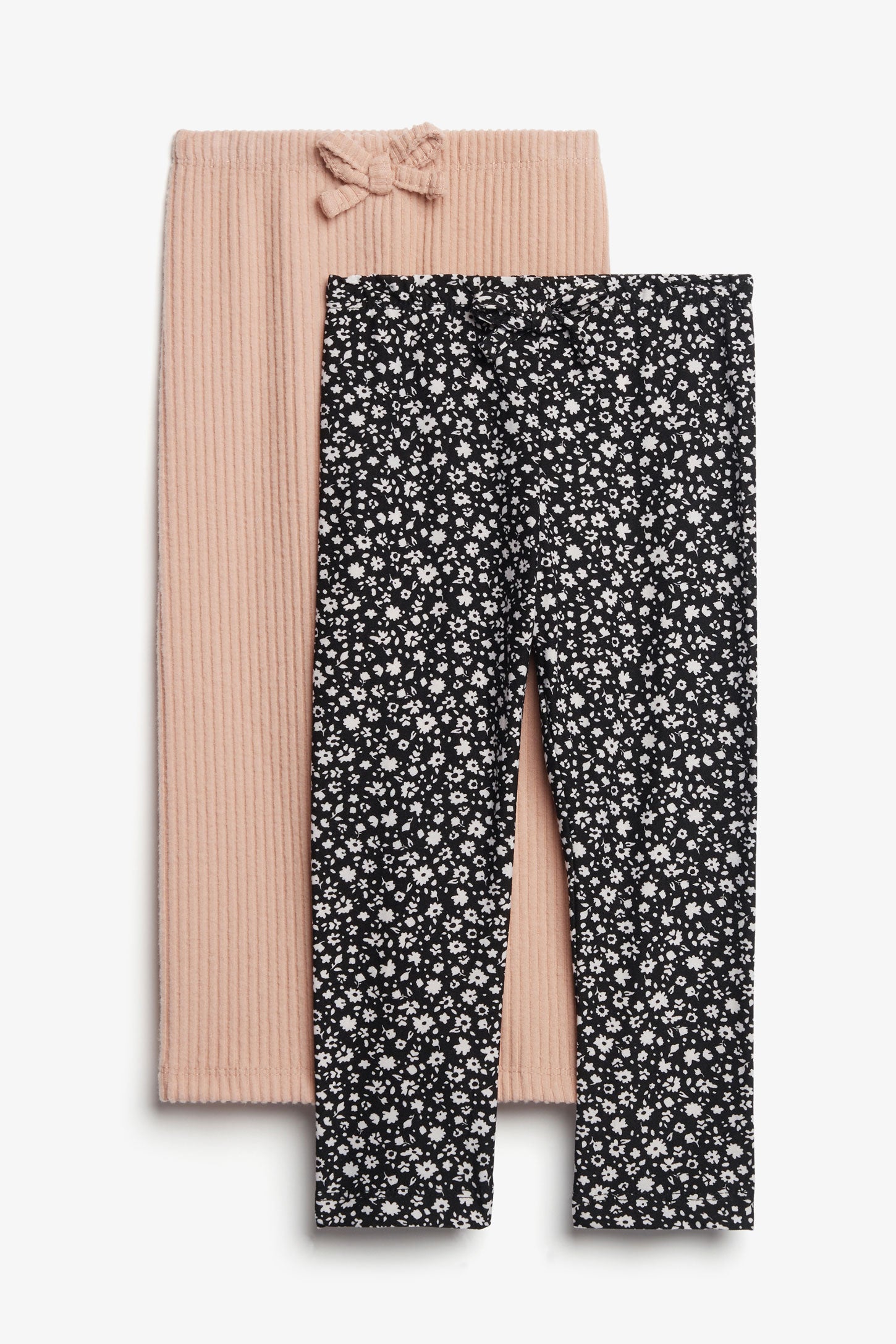 Lot de 2 leggings en Moss et tricot brossé - Bébé fille && NOIR/MULTI