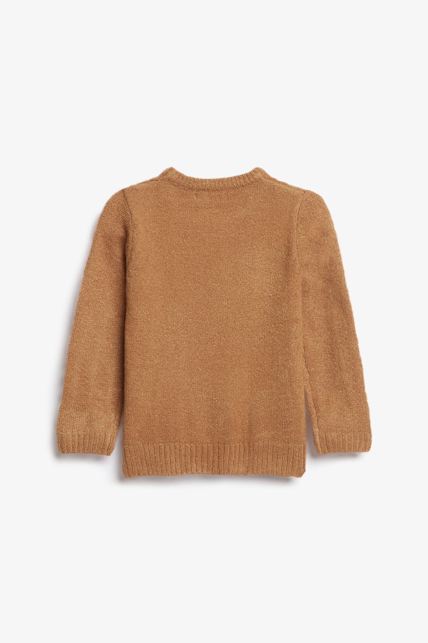 Chandail tricot col rond - Bébé fille && BRUN