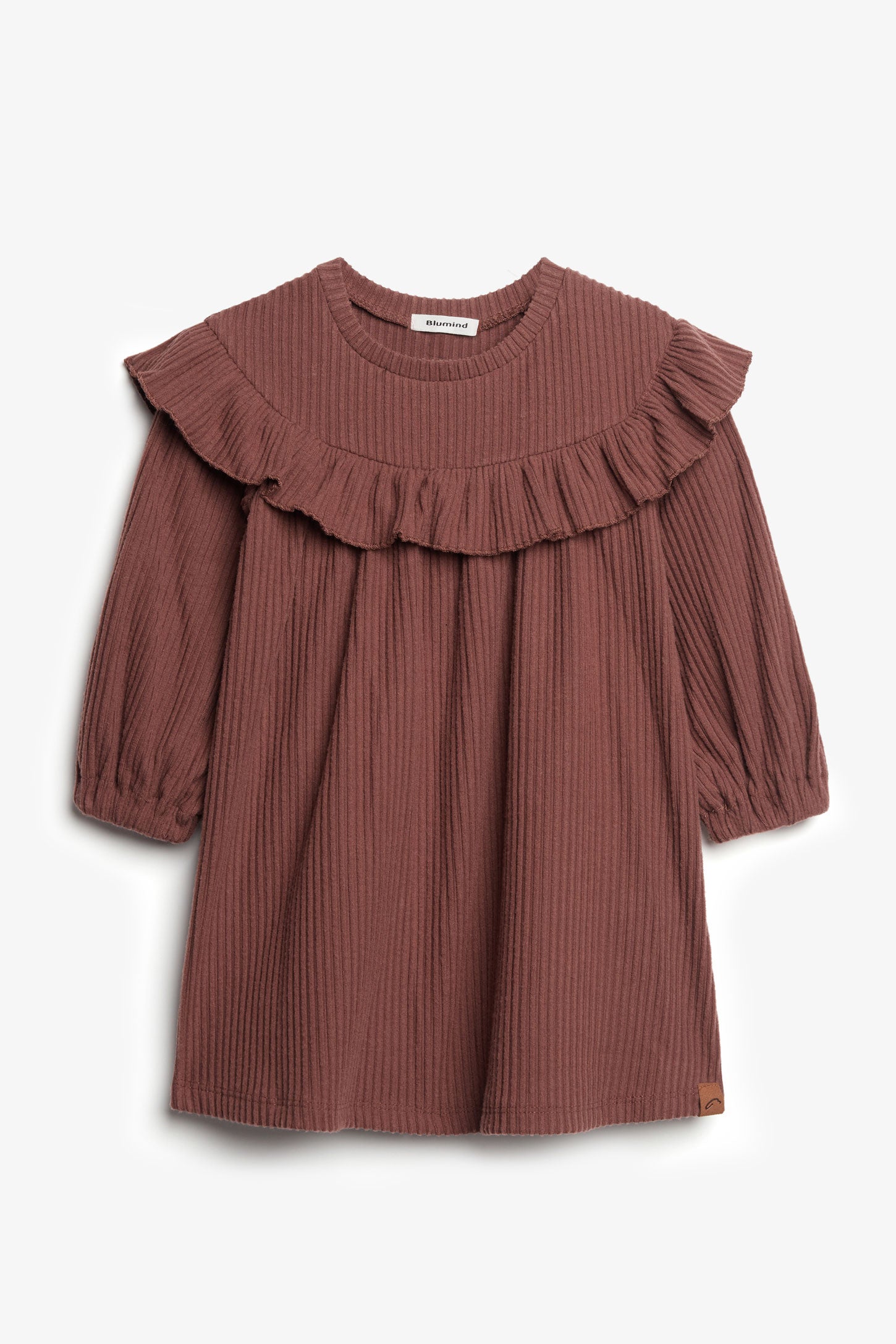 Robe manche longues à volants - Bébé fille && MARRON