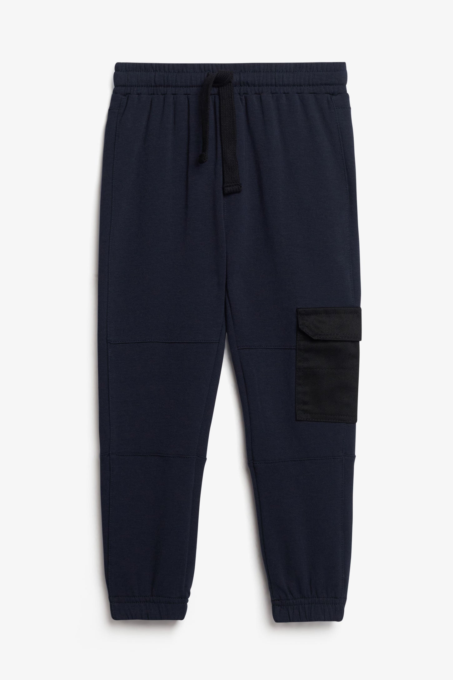 Pantalon jogger coton ouaté - Enfant garçon && BLEU MARINE