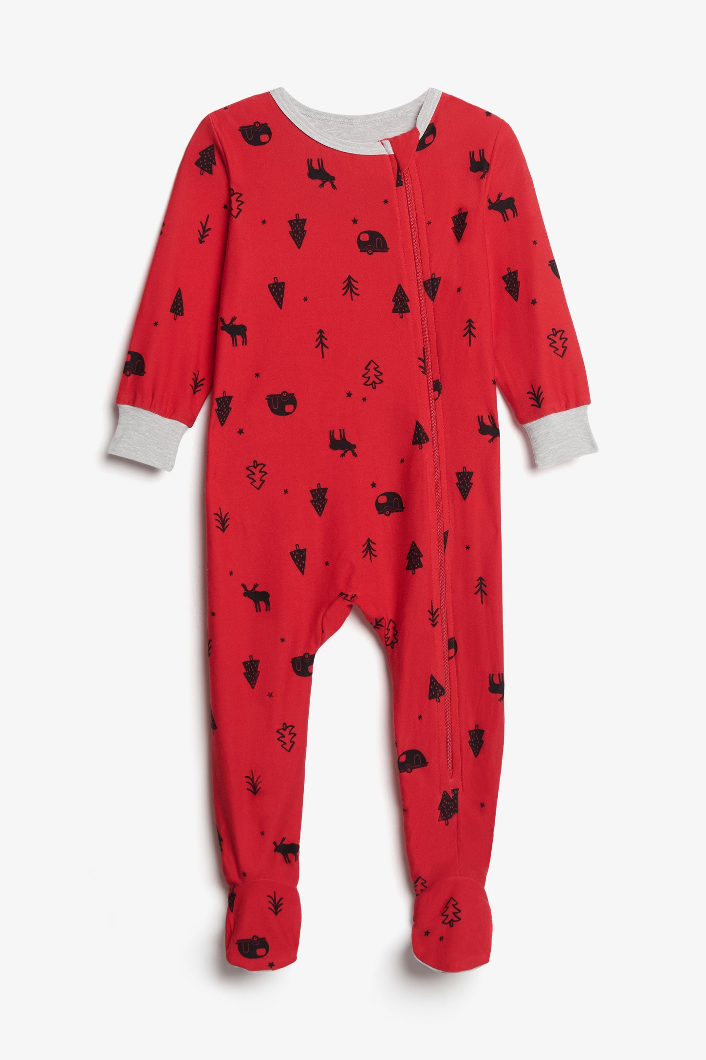 Pyjama de Noël 1-pièce imprimé en Moss - Bébé && ROUGE/MULTI