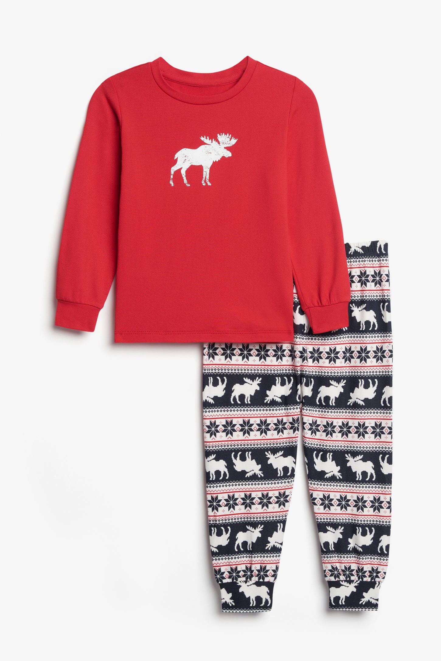 Pyjama 2-pièces de Noël en Moss, 2T-3T - Bébé garçon && ROUGE