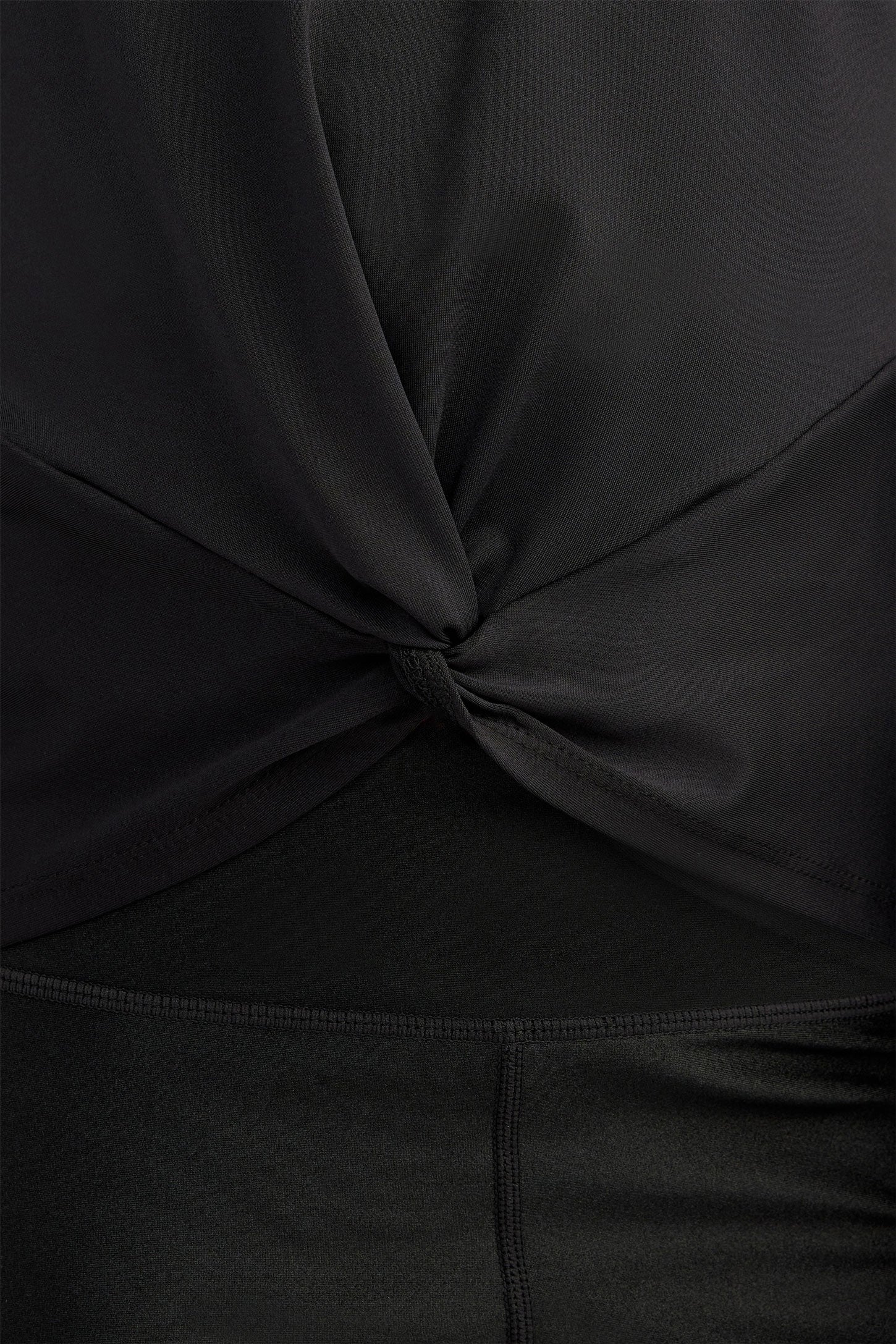 Chandail manches longues torsadé au-devant - Ado fille && NOIR