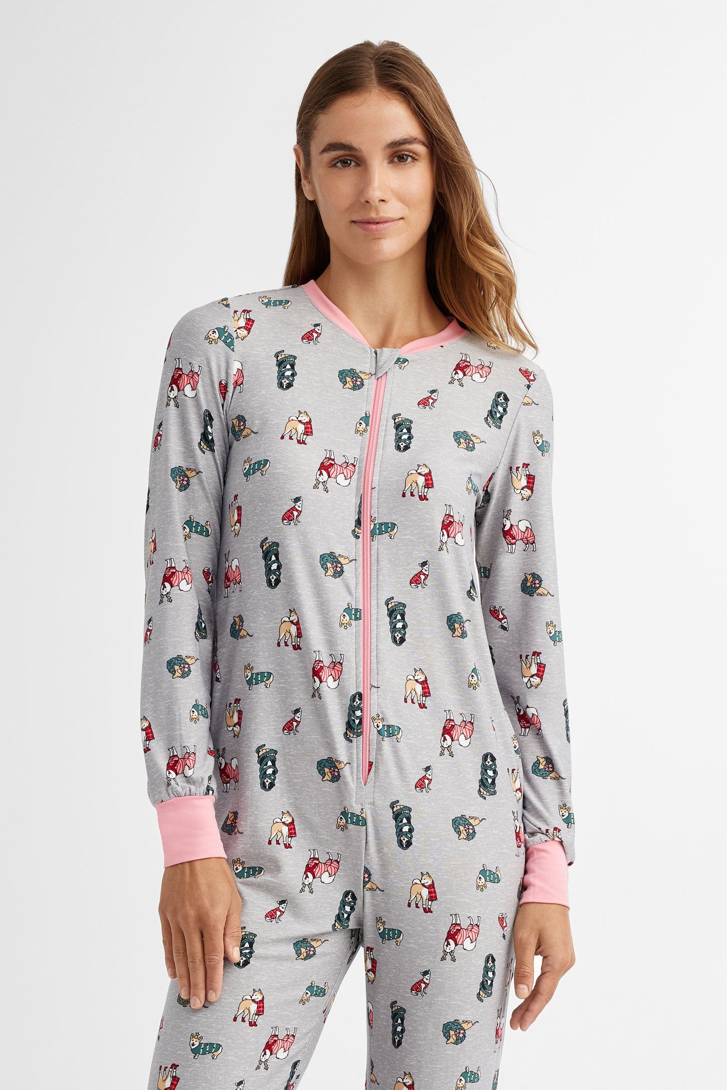 Pyjama de Noël 1-pièce en Moss - Femme && GRIS MULTI