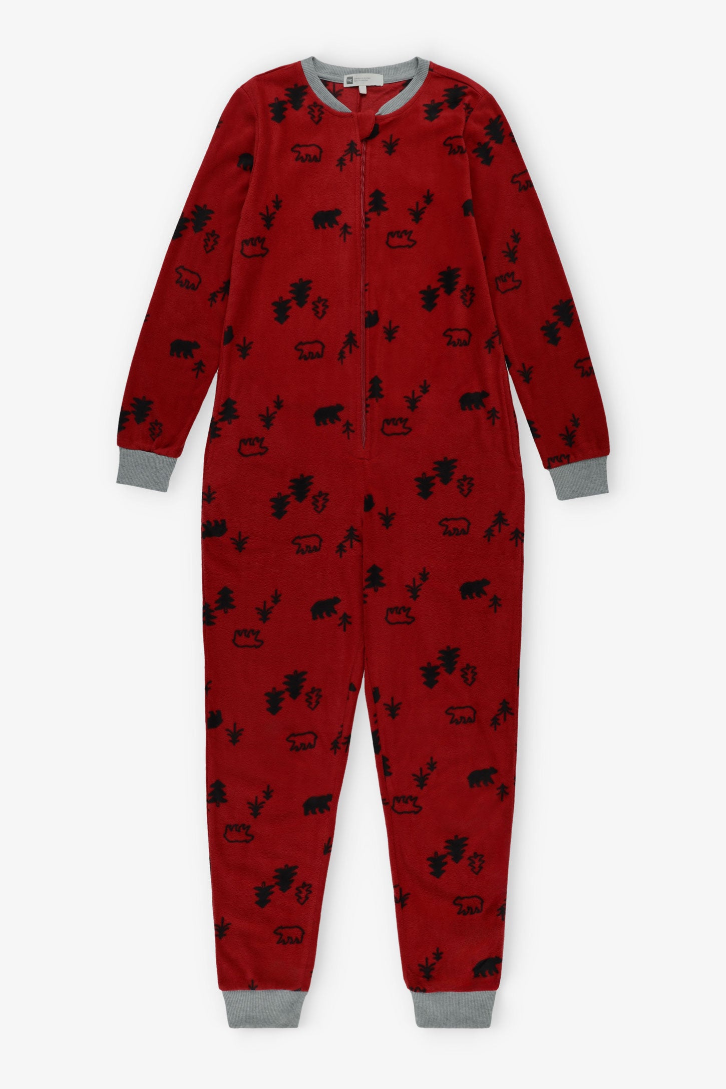 Pyjama de Noël 1-pièce en micropolar - Femme && ROUGE/MULTI