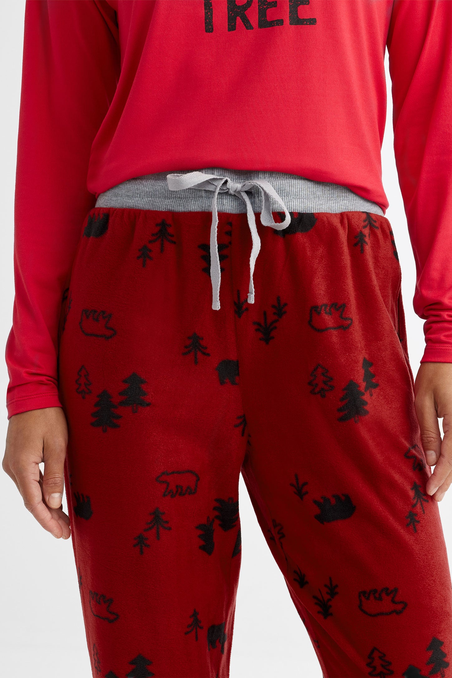 Pantalon pyjama de Noël en micropolar - Femme && ROUGE/MULTI