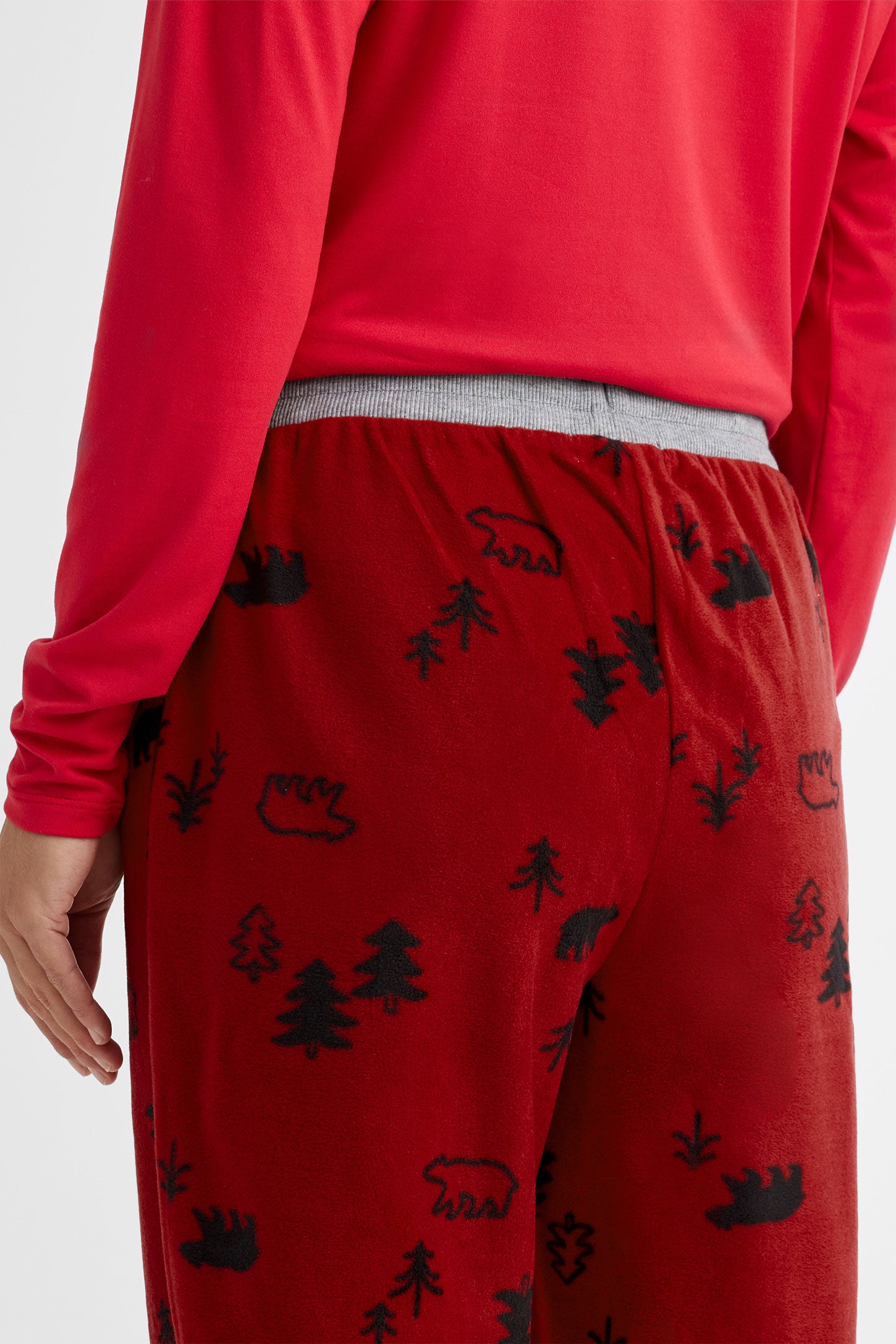 Pantalon pyjama de Noël en micropolar - Femme && ROUGE/MULTI
