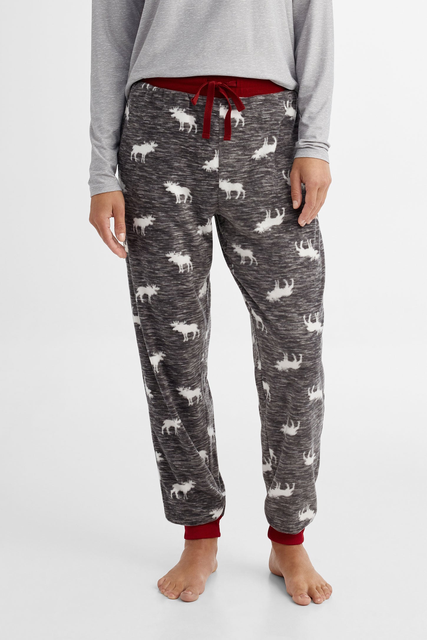 Pantalon pyjama de Noël en micropolar - Femme && COMBO CHARBON