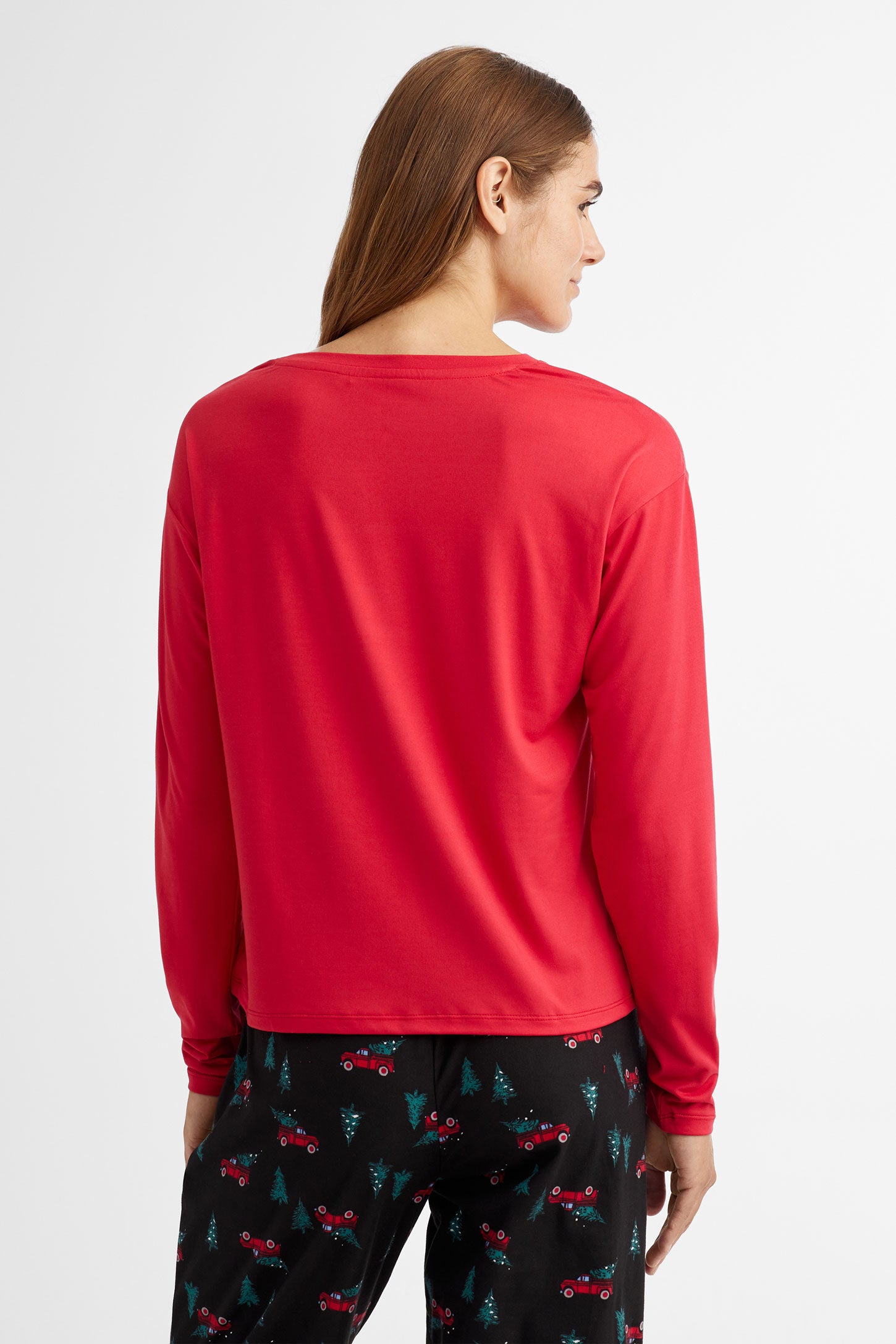 Chandail pyjama de Noël en Moss - Femme && ROUGE