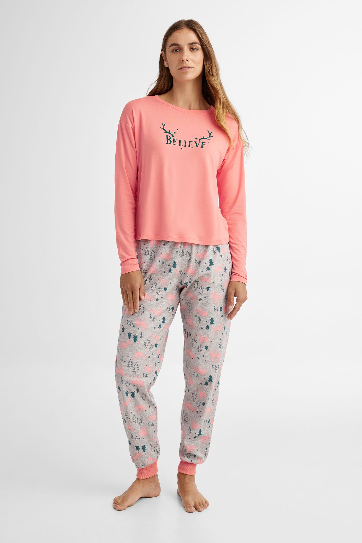 Chandail pyjama de Noël en Moss - Femme && ROSE